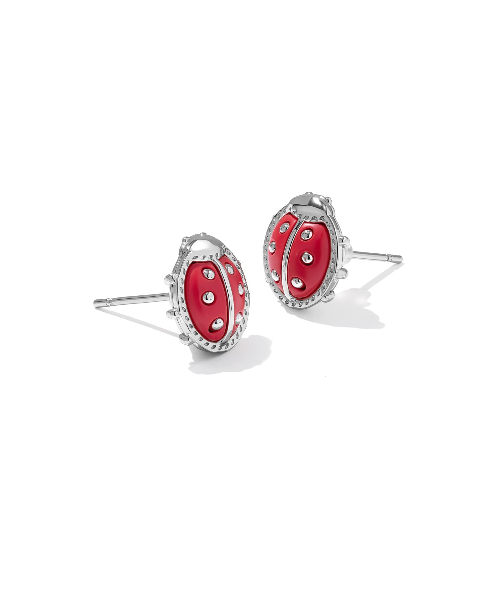 Ladybug Silver Stud Earrings 