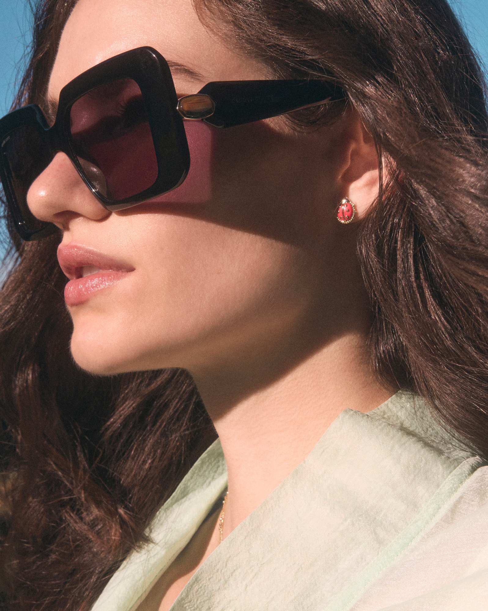 Ladybug Gold Stud Earrings 