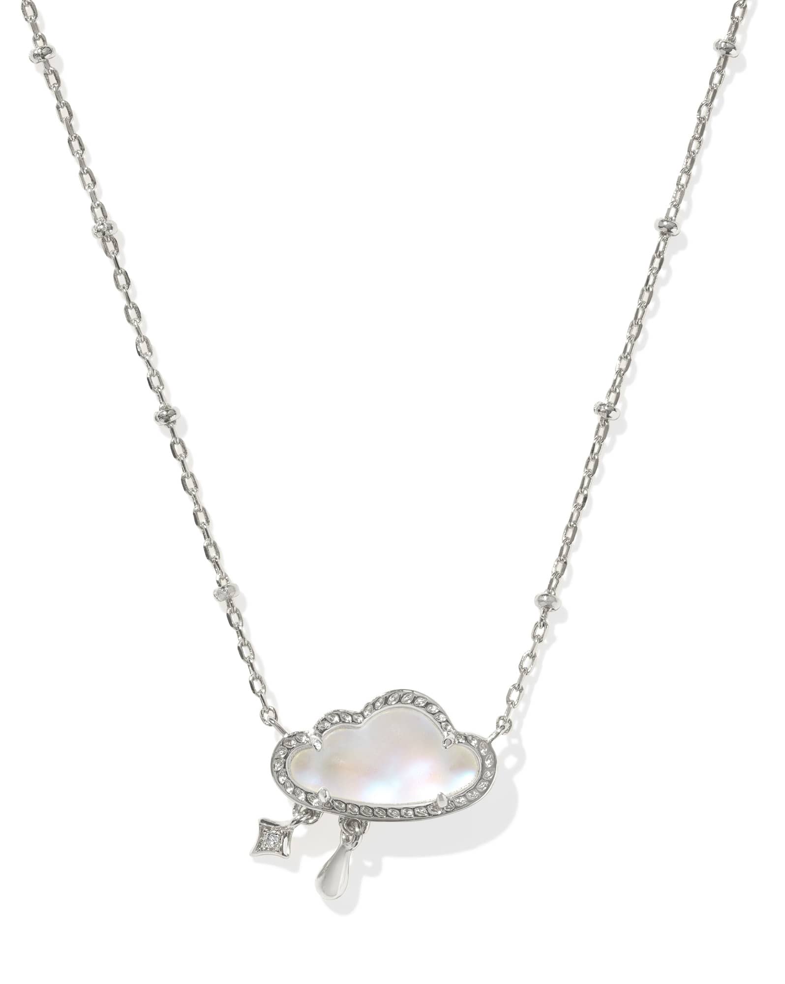 Celeste Cloud Silver Short Pendant Necklace