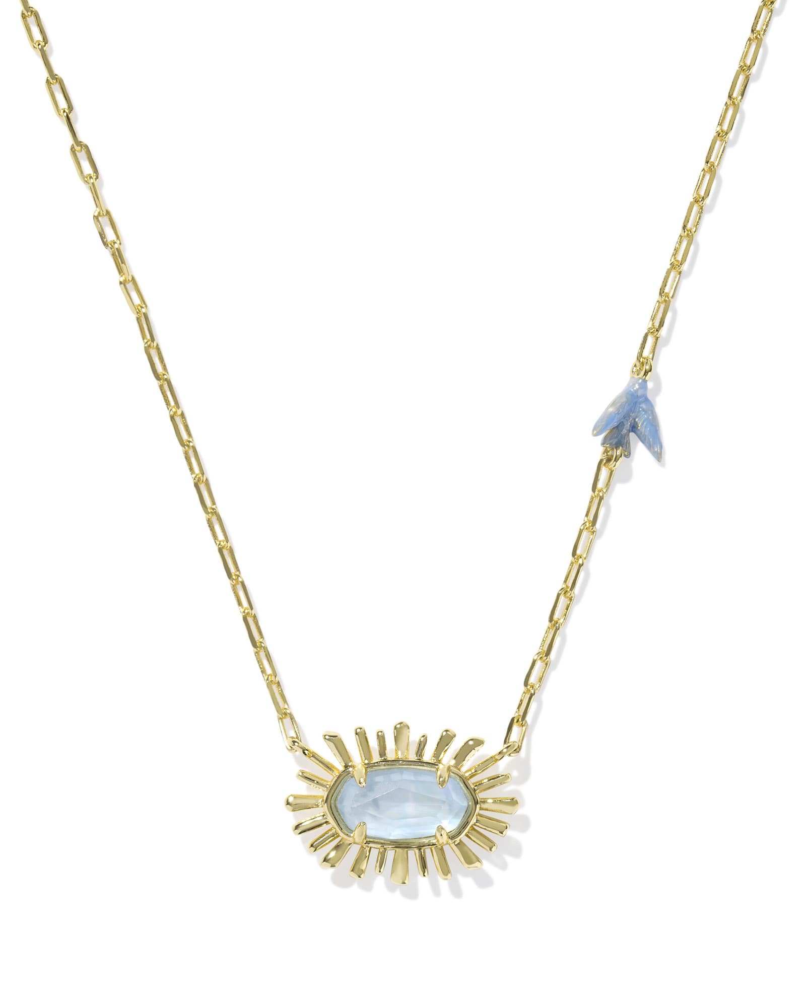 Elisa Bird Gold Short Pendant Necklace