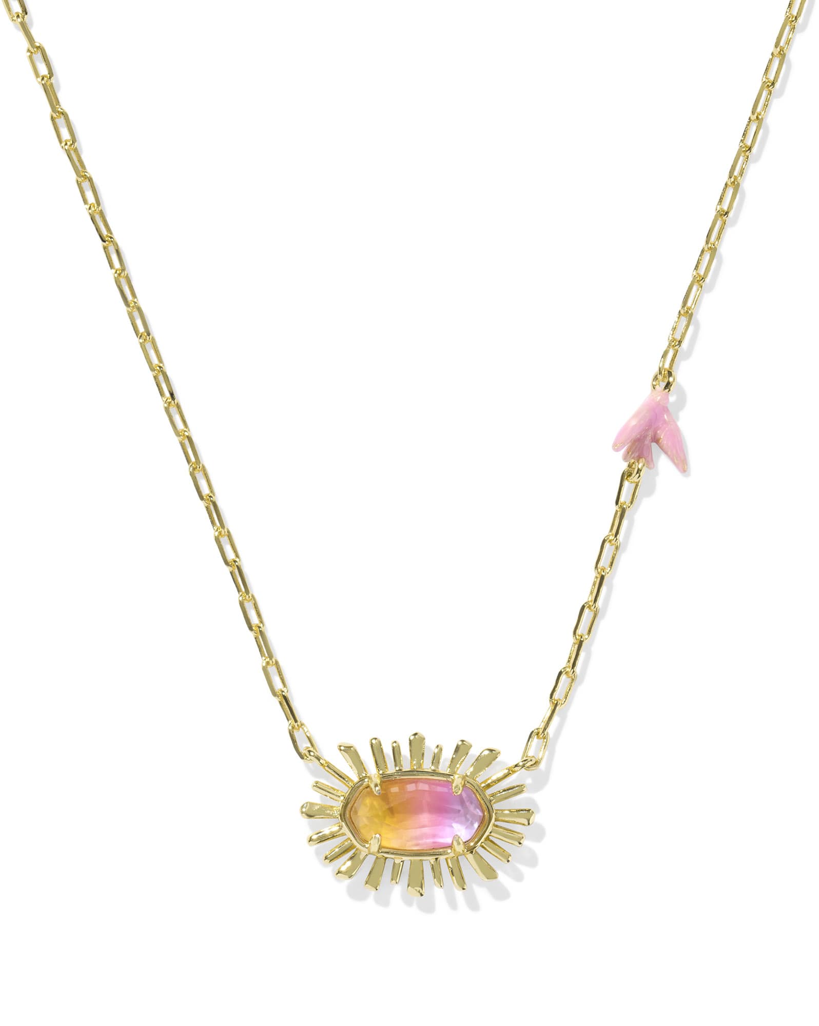 Elisa Bird Gold Short Pendant Necklace