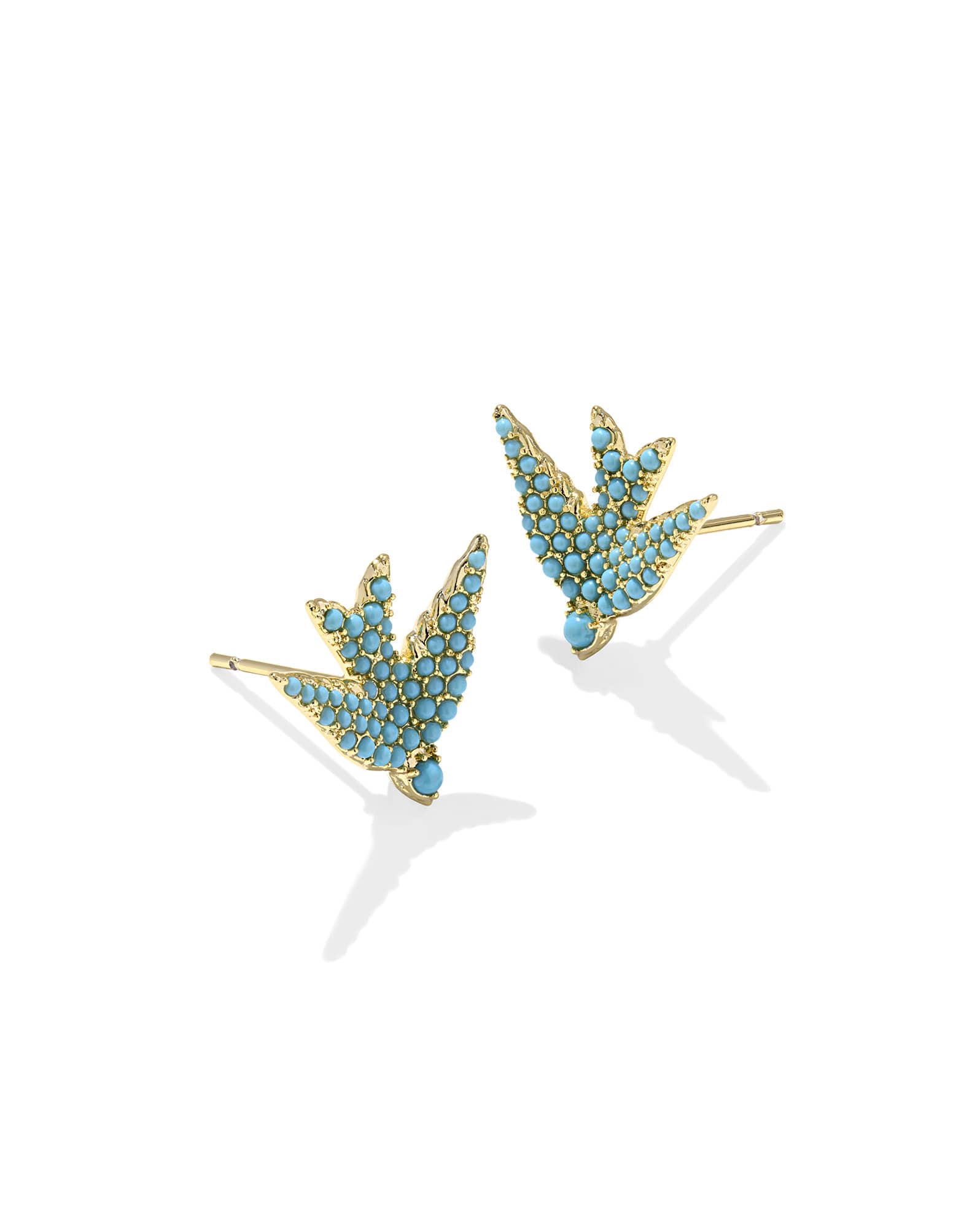 Melody Bird Gold Stud Earrings