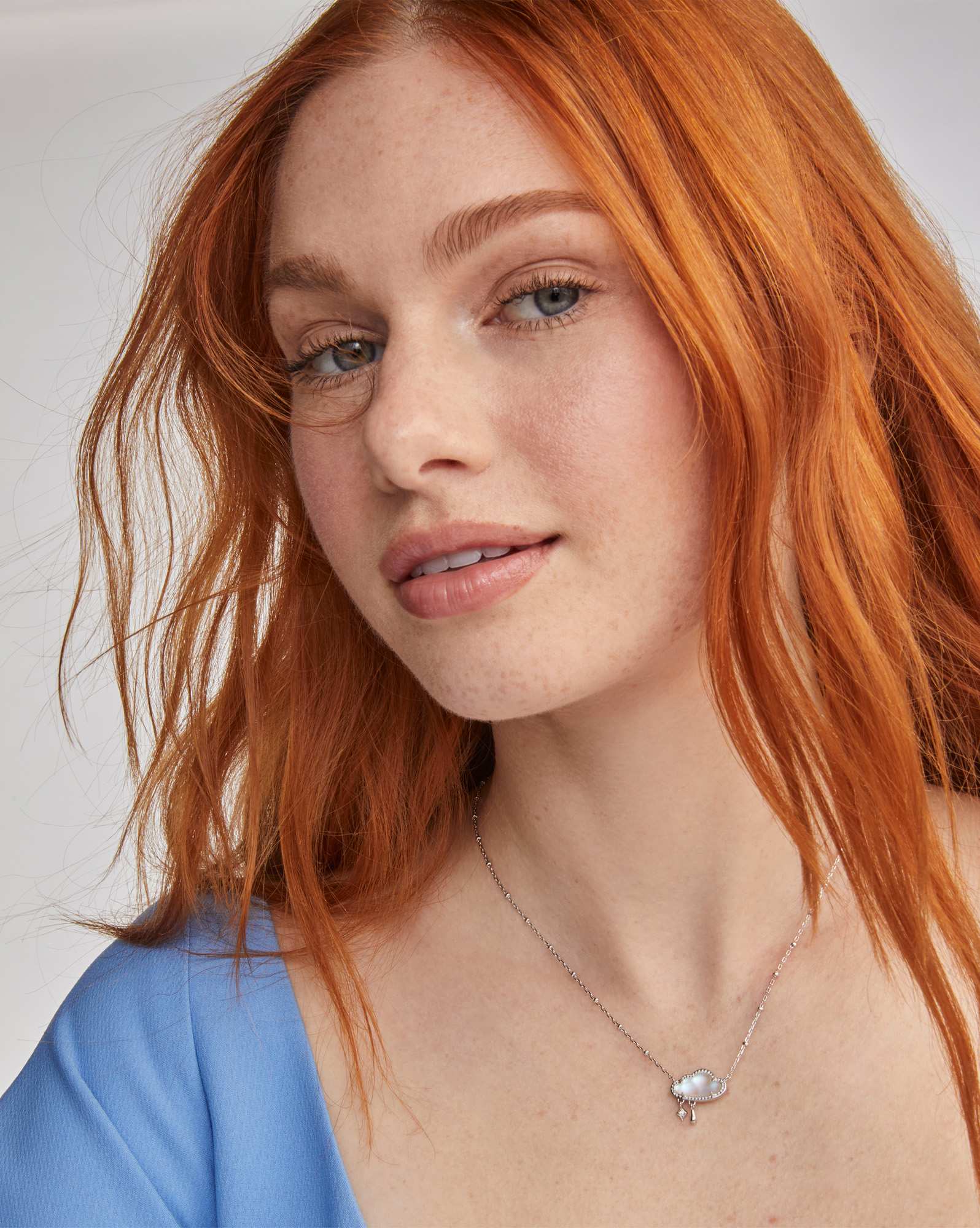 Celeste Cloud Silver Short Pendant Necklace