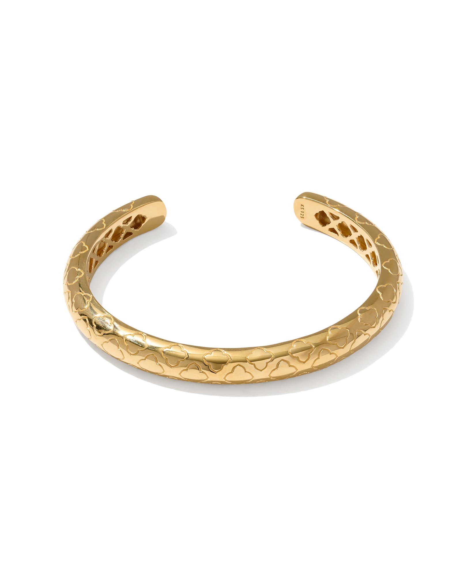 Bold Etched 18k Yellow Gold Vermeil Cuff Bracelet