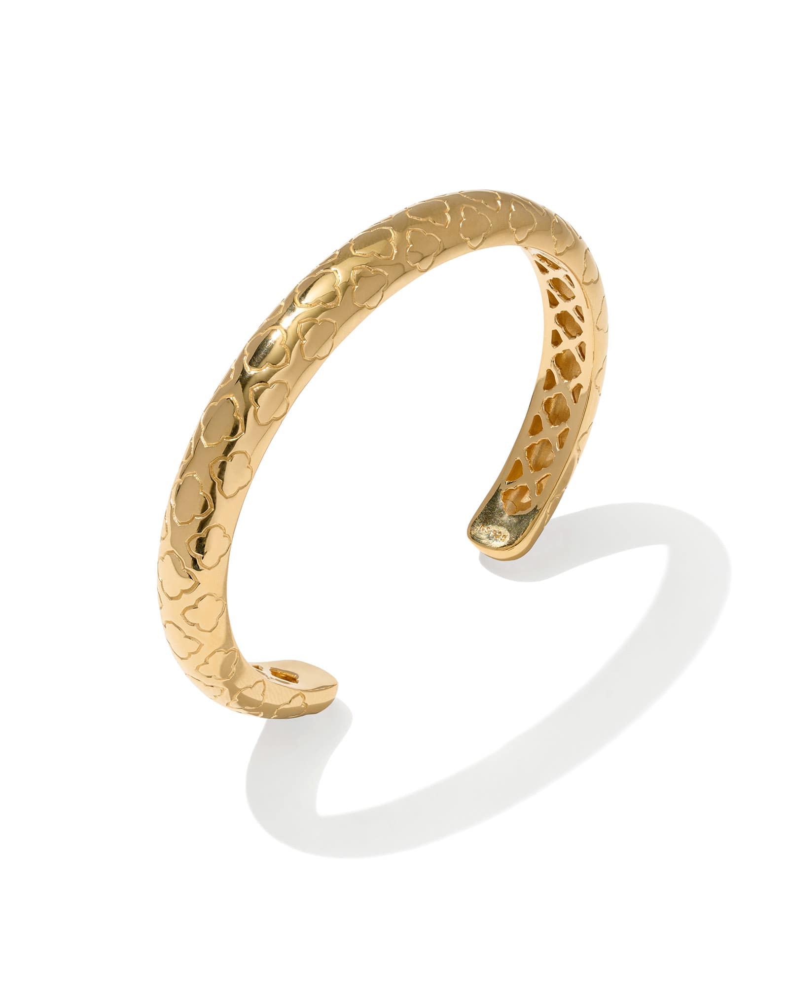 Bold Etched 18k Yellow Gold Vermeil Cuff Bracelet