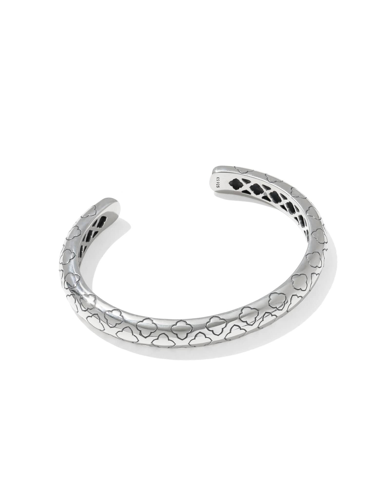 Bold Etched Oxidized Sterling Silver Cuff Bracelet