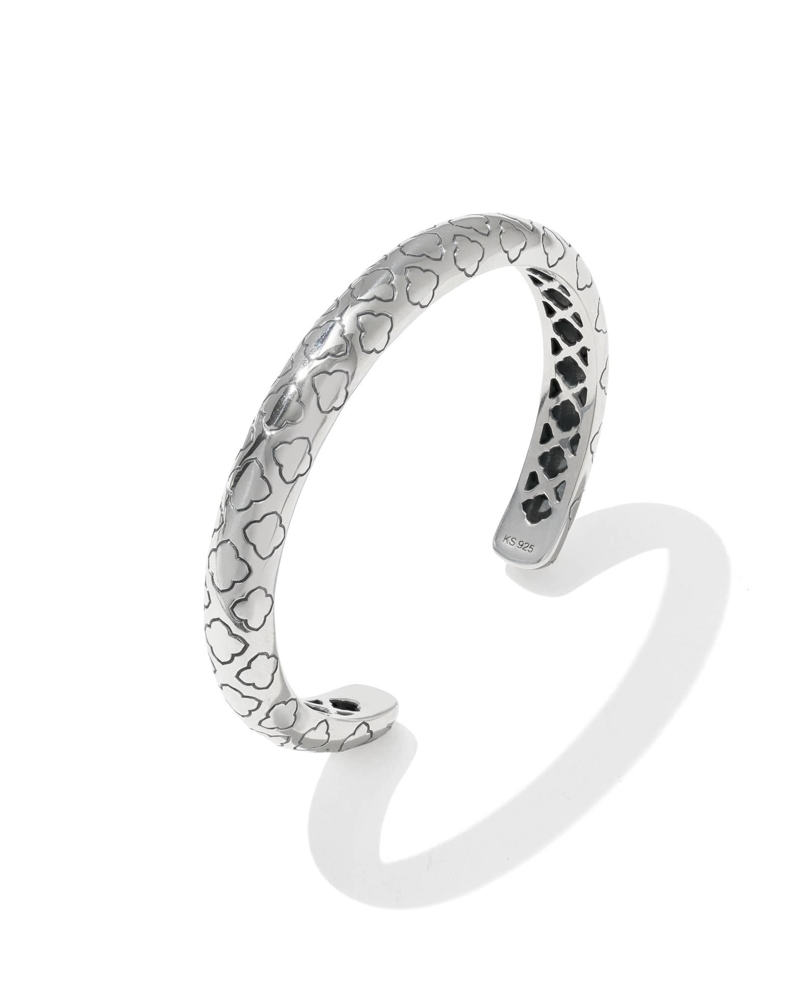 Bold Etched Oxidized Sterling Silver Cuff Bracelet