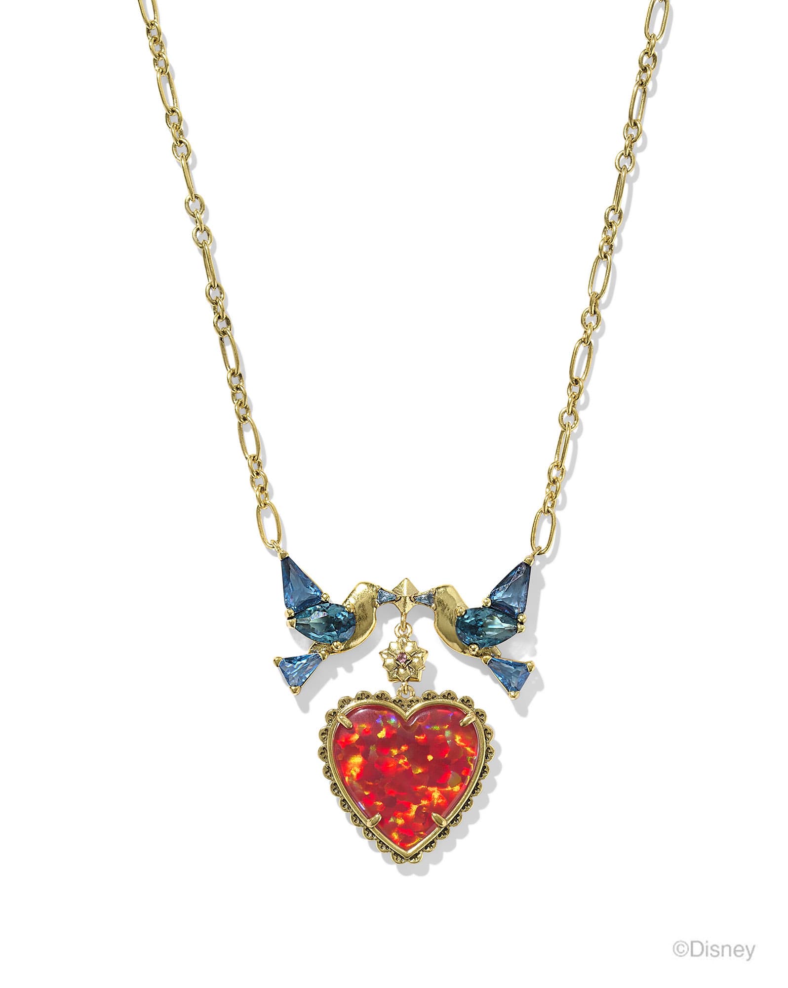 Disney | Kendra Scott Snow White Vintage Gold Heart Statement Necklace in Multi Mix