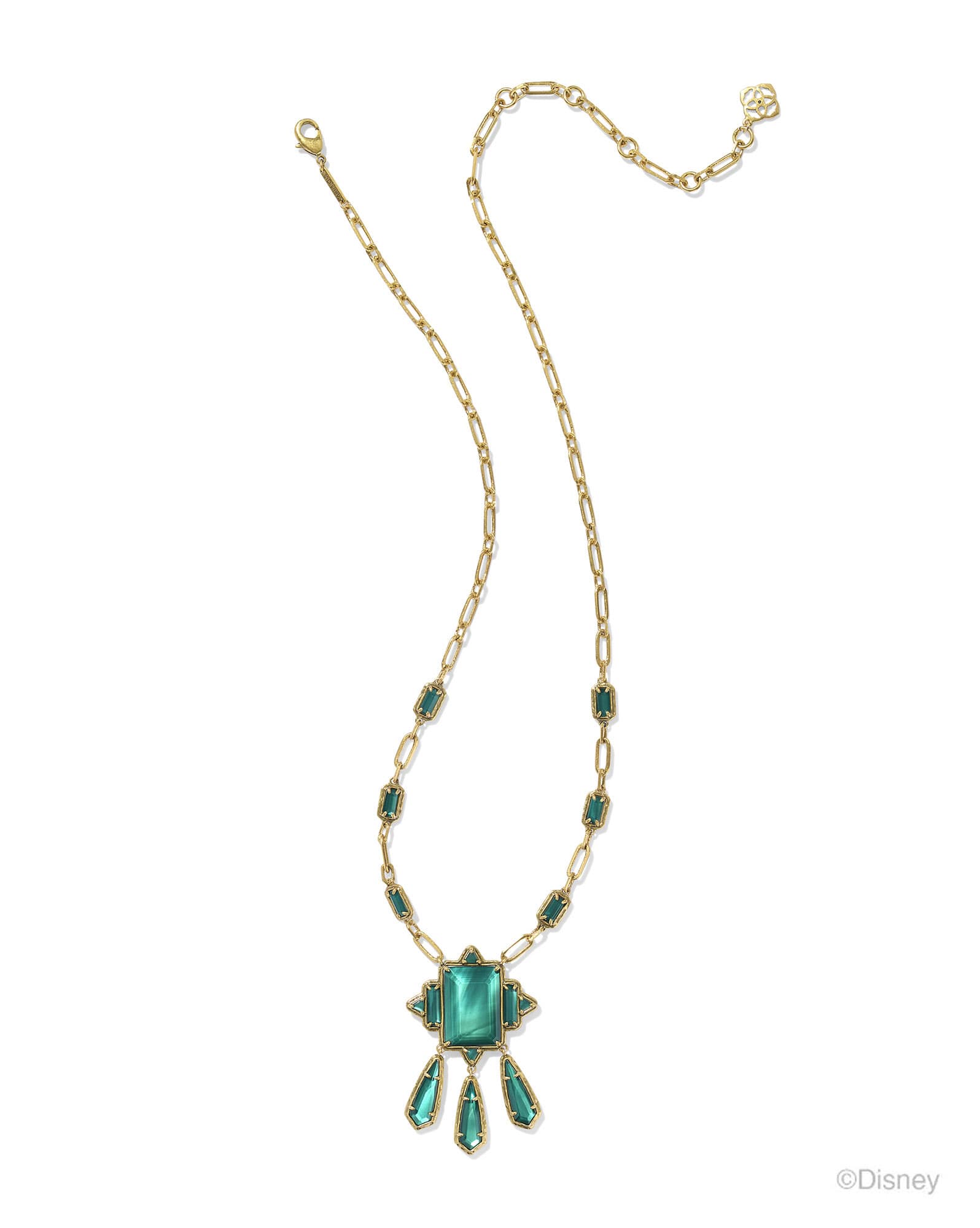 Disney | Kendra Scott The Queen Vintage Gold Statement Necklace in Dark Green Mother-of-Pearl