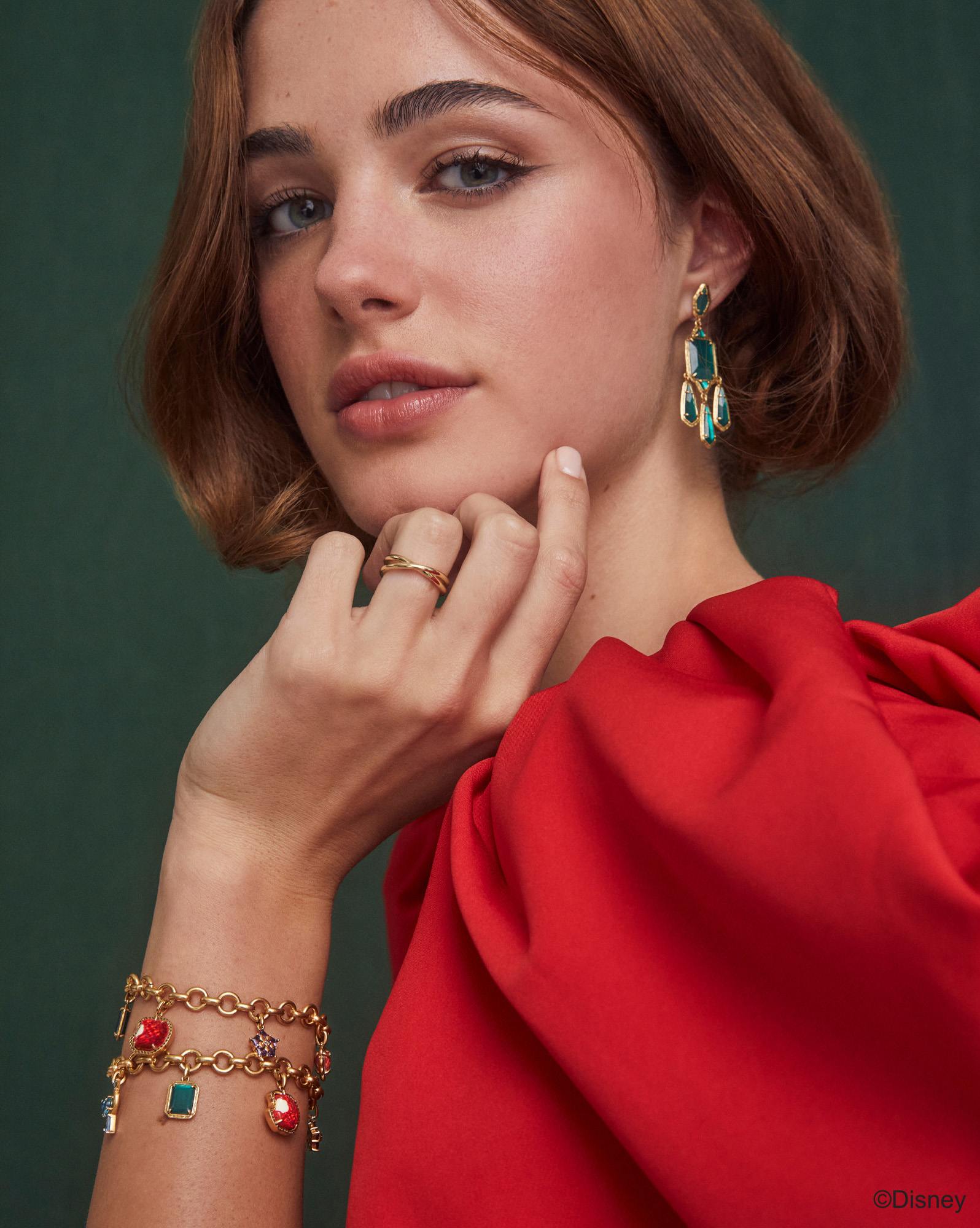 Disney | Kendra Scott Snow White Vintage Gold Charm Bracelet in Multi Mix