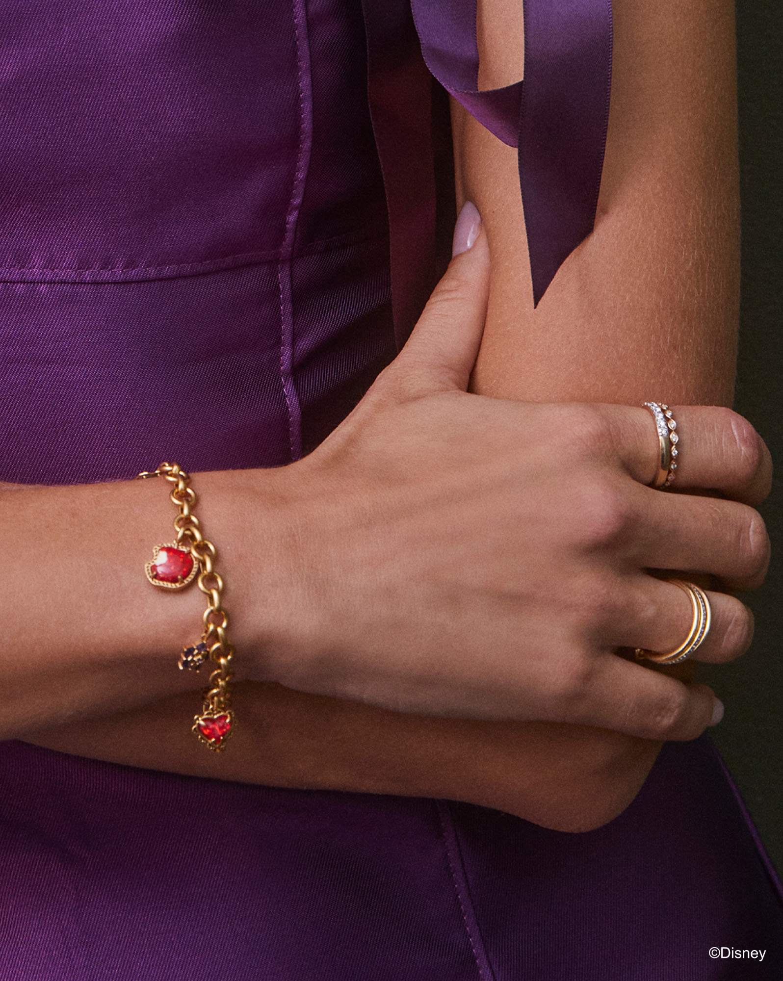 Disney | Kendra Scott Snow White Vintage Gold Charm Bracelet in Multi Mix