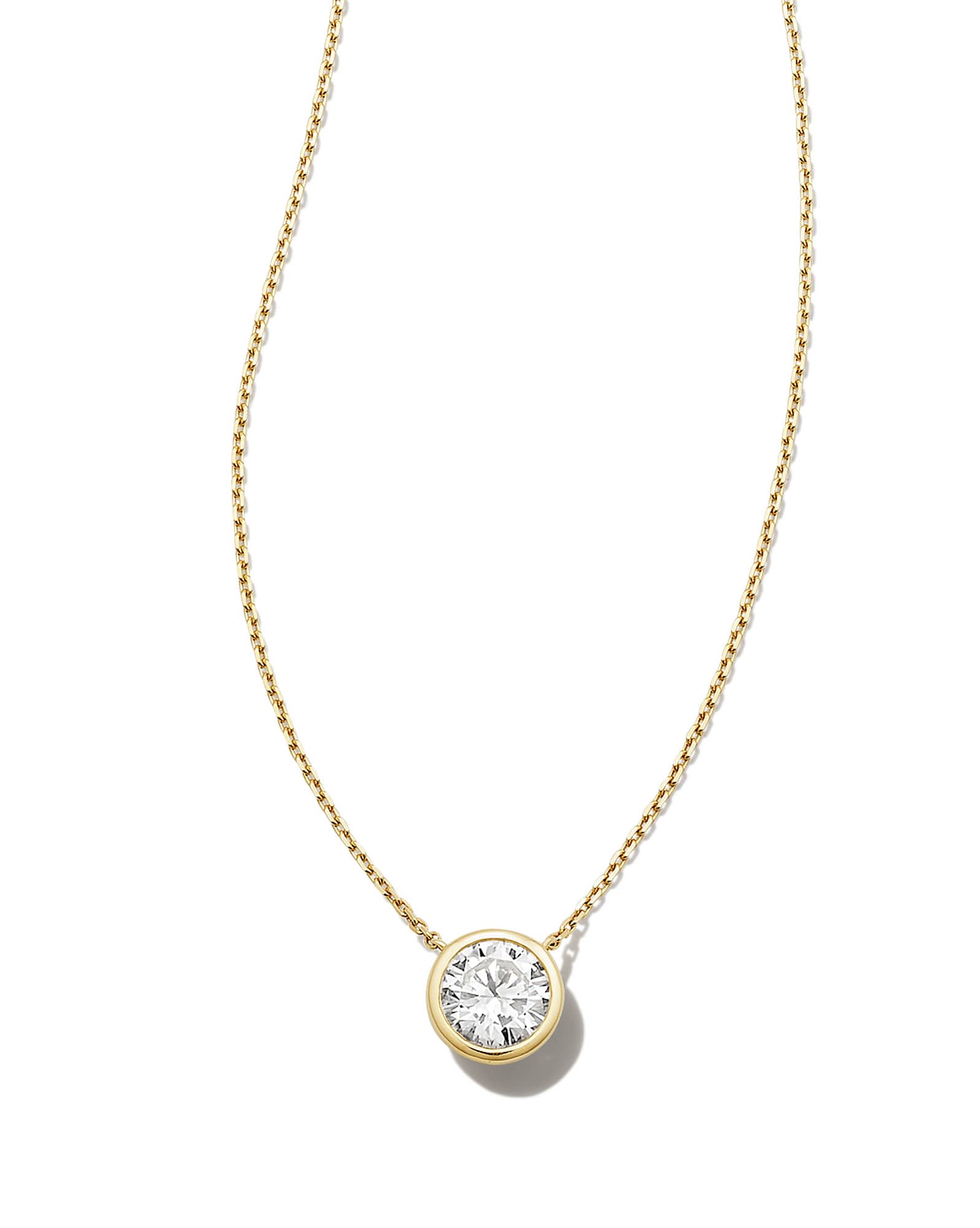 Lab Grown White Diamond Audrey Pendant Necklace in 14k Yellow Gold