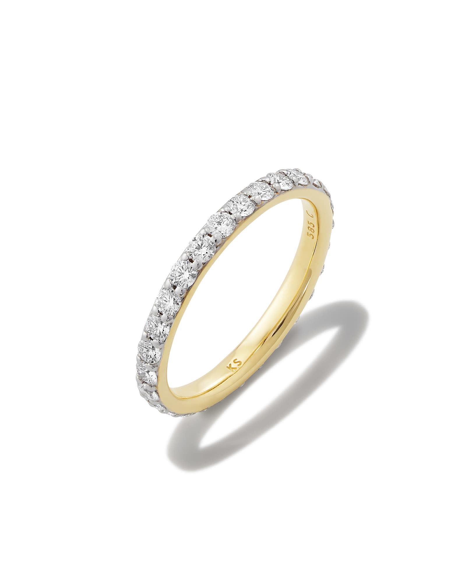1 ct Lab Grown White Diamond Marilyn Band Ring in 14k Yellow Gold