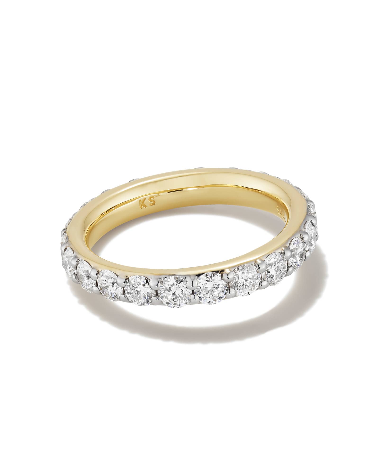 2 ct Lab Grown White Diamond Marilyn Band Ring in 14k Yellow Gold