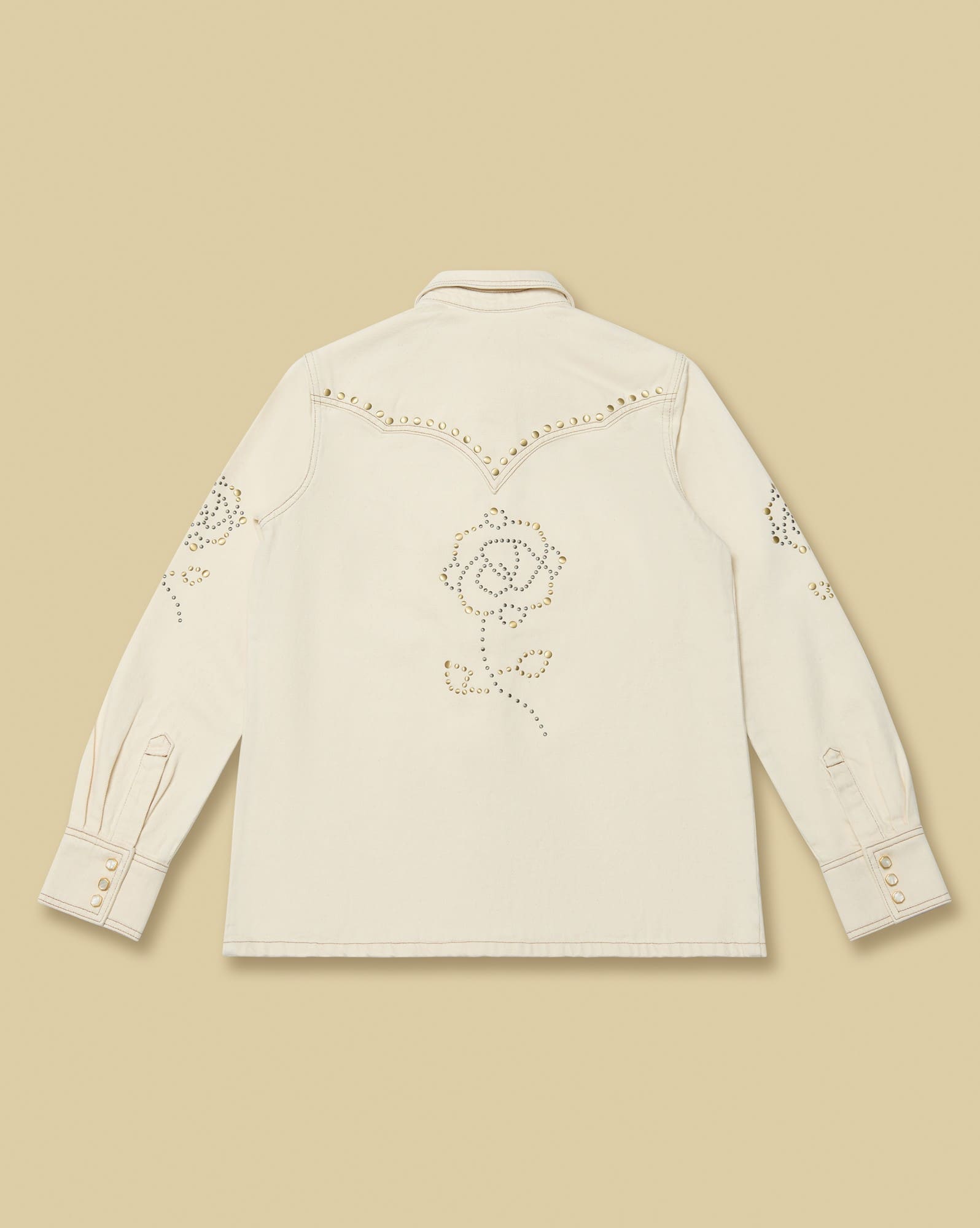 Wrangler® x Yellow Rose by Kendra Scott Denim Studded Western Shacket