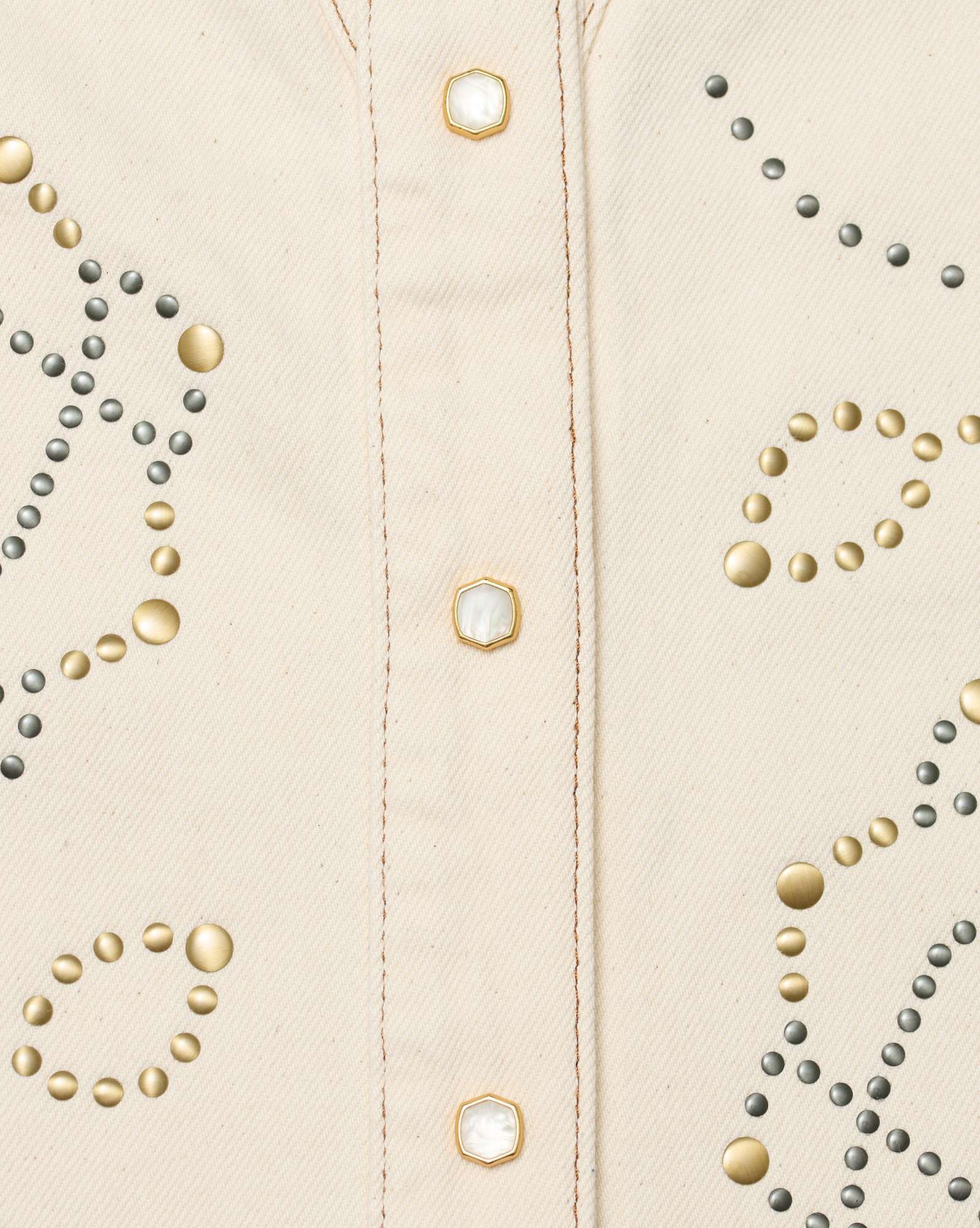 Wrangler® x Yellow Rose by Kendra Scott Denim Studded Western Shacket