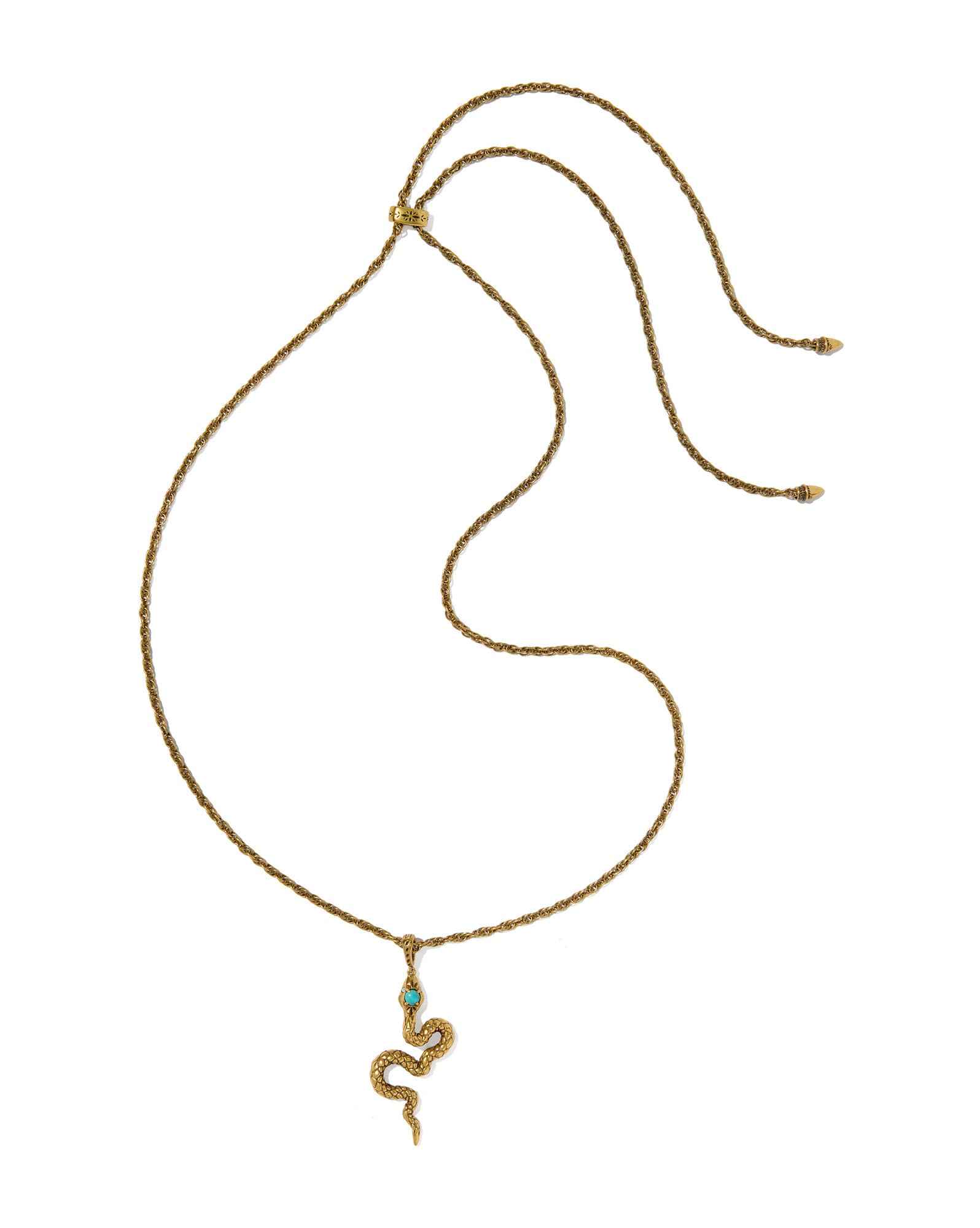Snake Vintage Gold Large Long Pendant Necklace