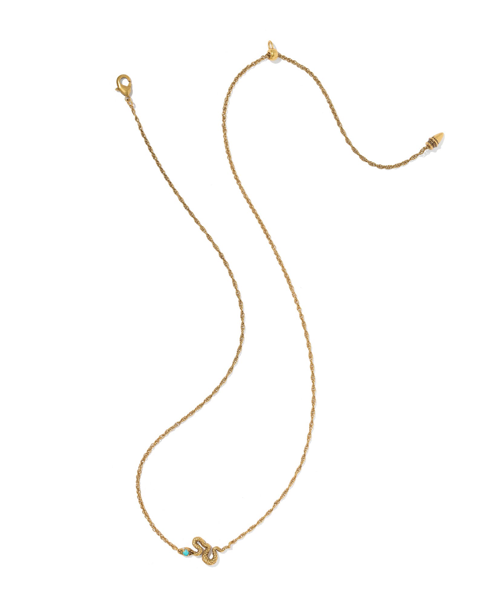 Snake Vintage Silver Short Pendant Necklace