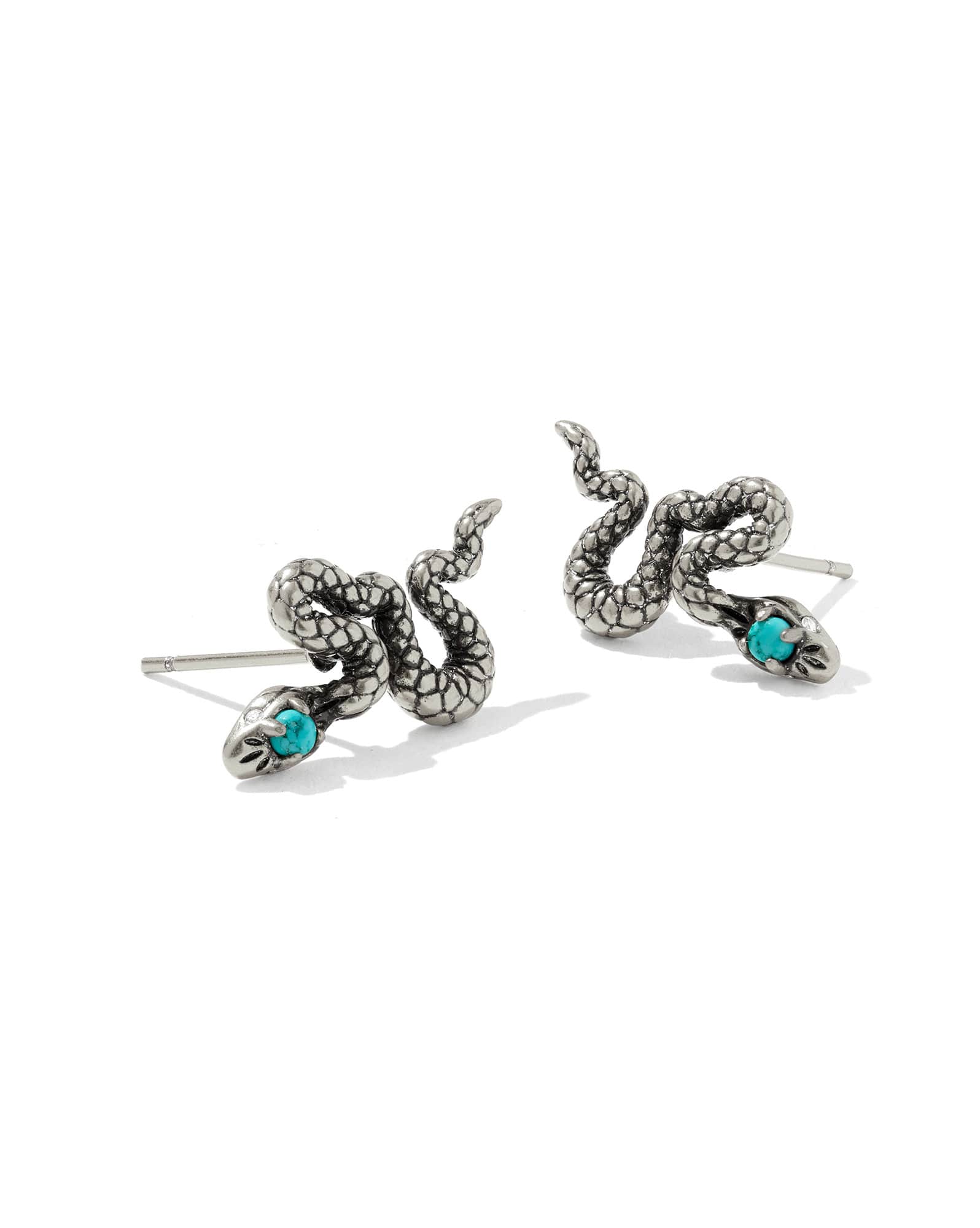 Snake Vintage Silver Stud Earrings