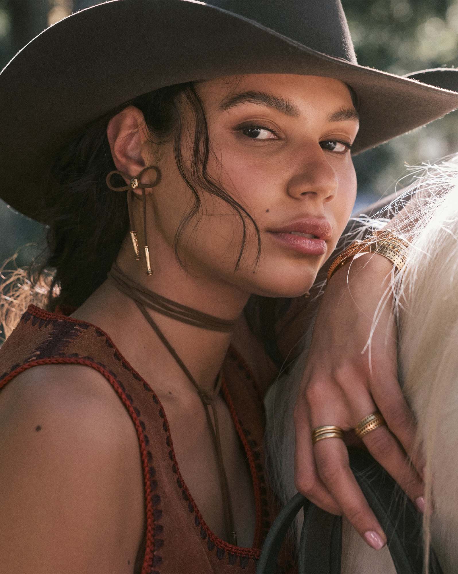 Tedi Vintage Gold Bow Statement Earrings