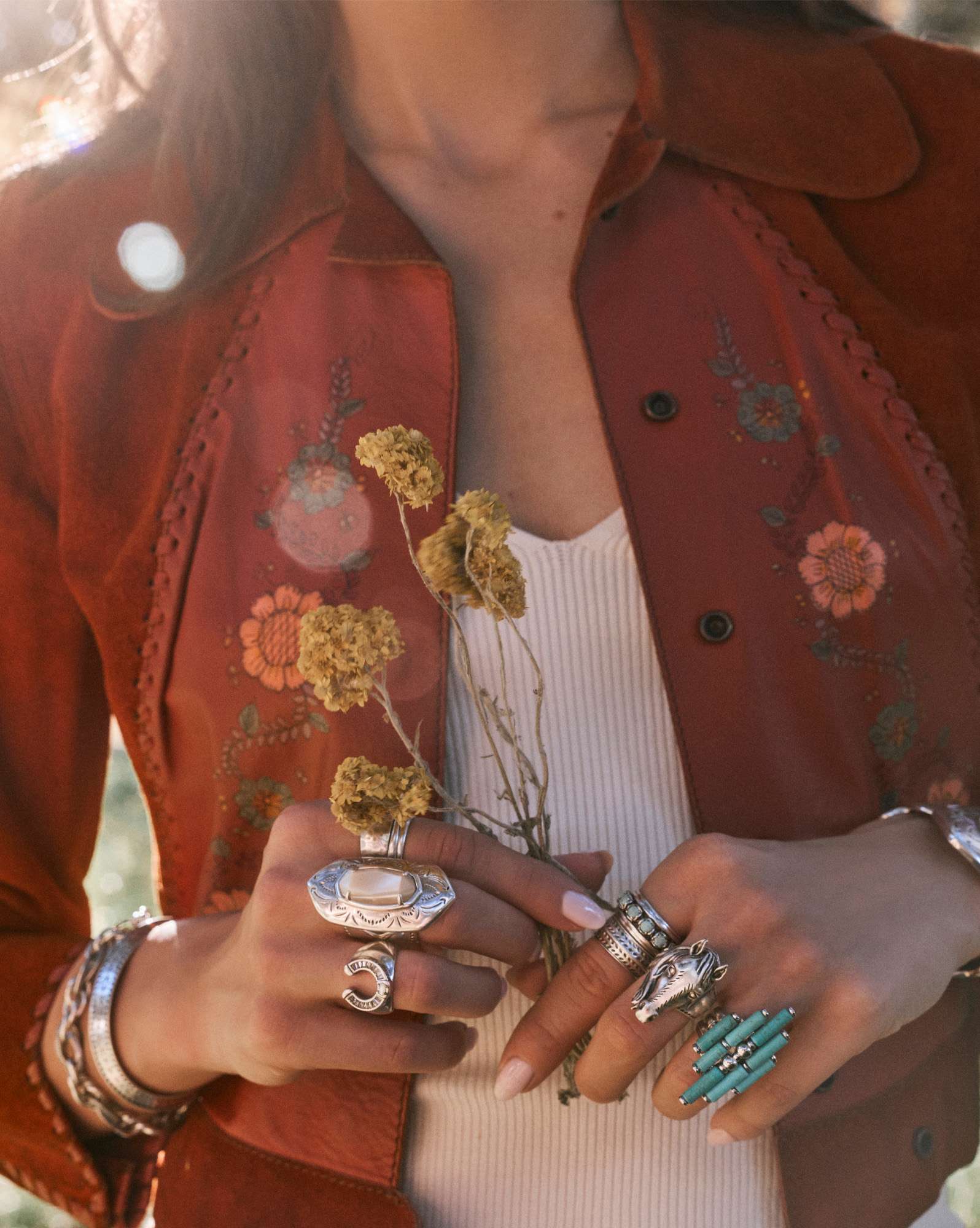 Ansel Rose Cocktail Ring in Vintage Silver