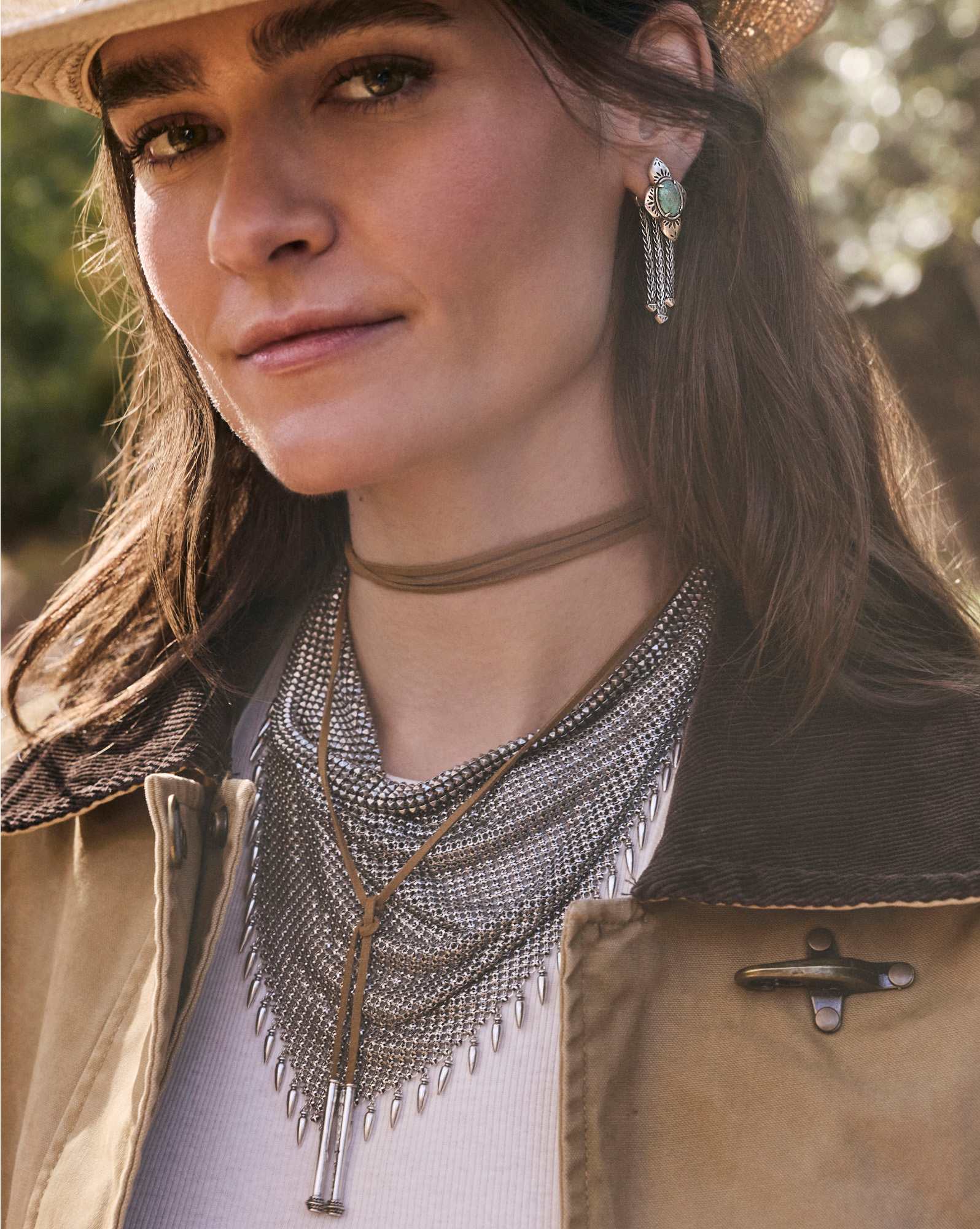 Keziah Vintage Silver Statement Bandana Necklace | Kendra Scott