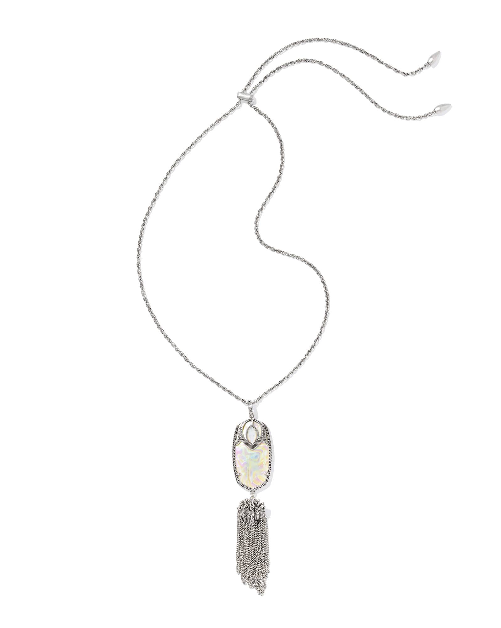 Rayne Vintage Silver Large Long Pendant