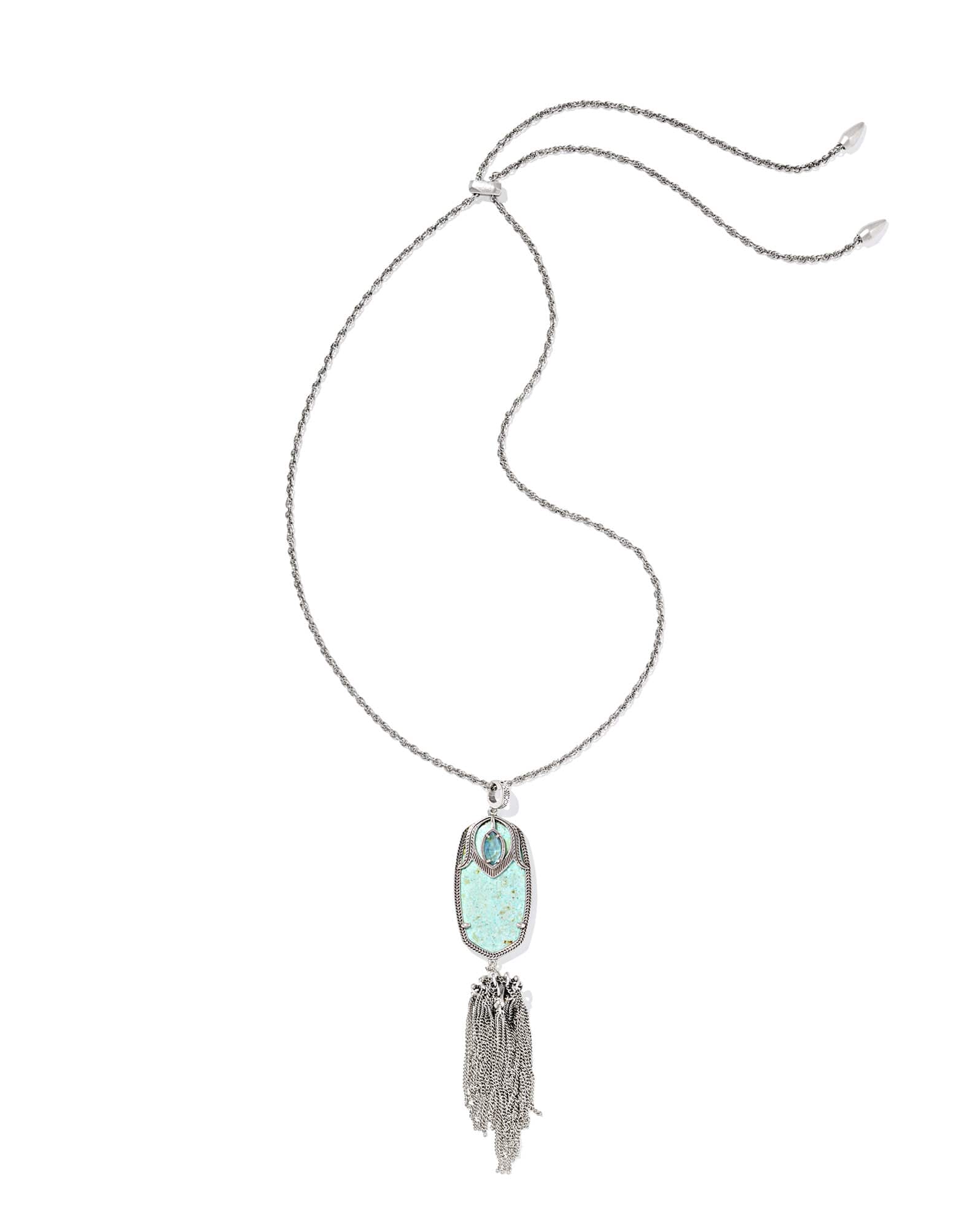 Rayne Vintage Silver Large Long Pendant