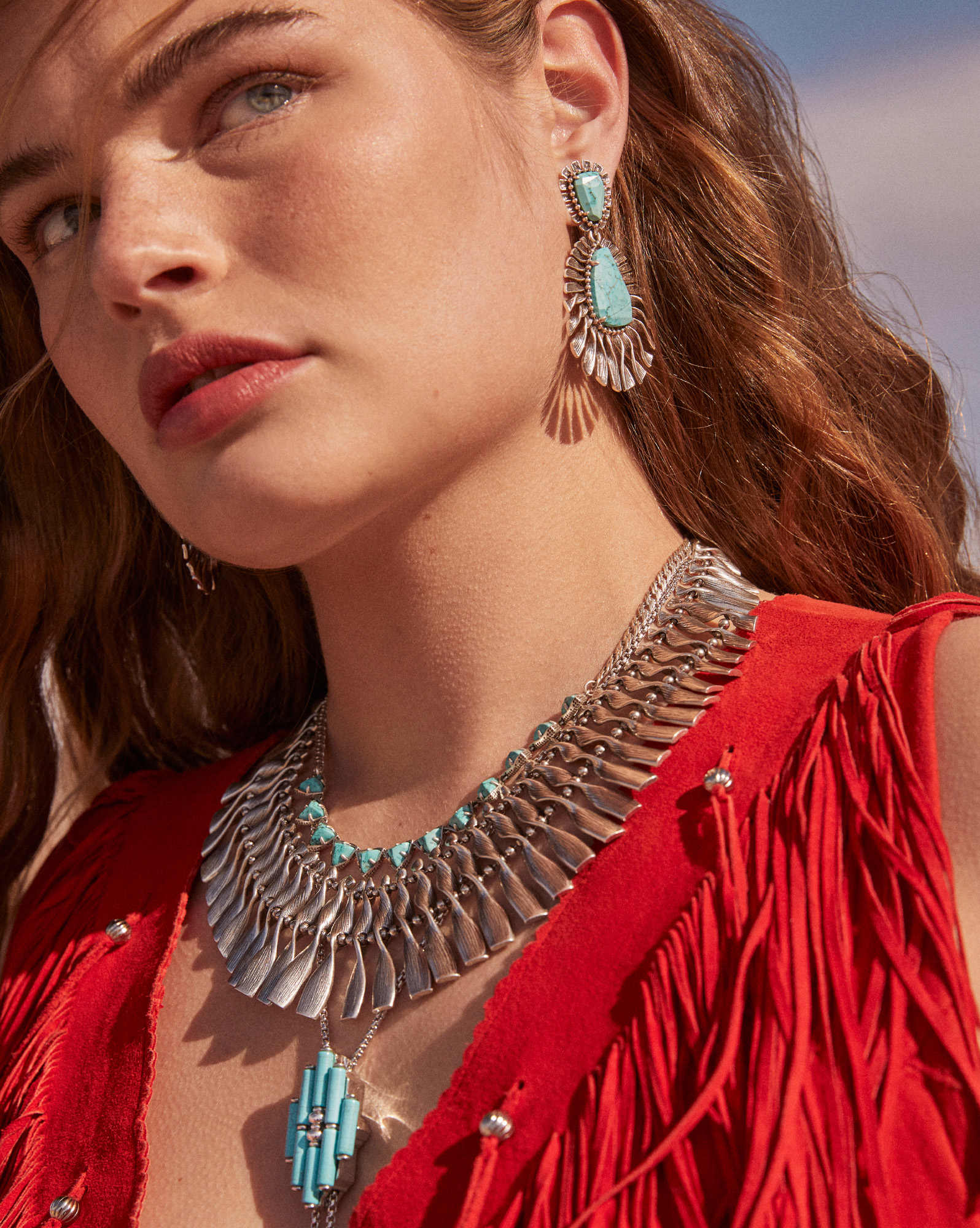 Zahara Vintage Silver Statement Necklace