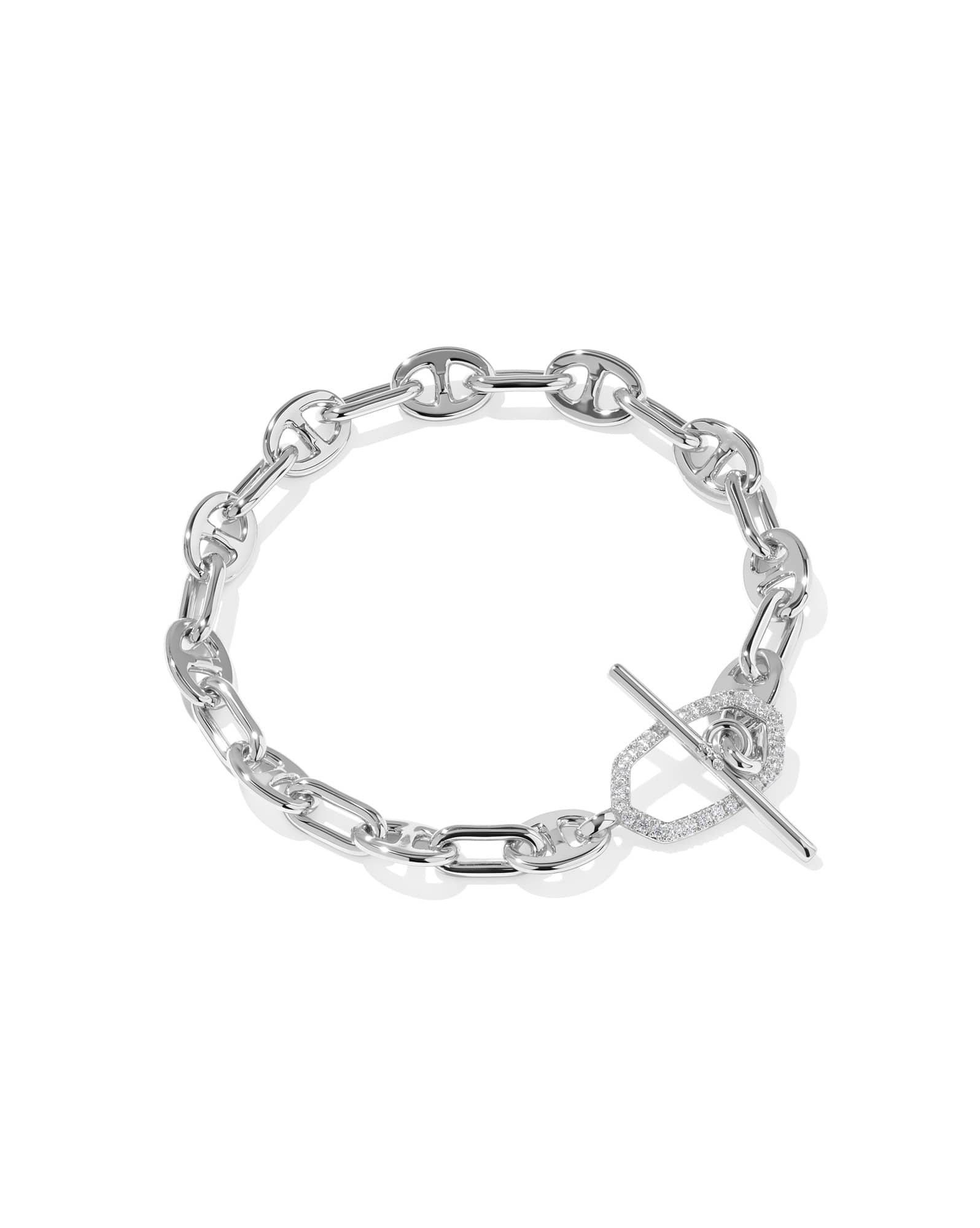 Elisa Toggle Silver Link and Chain Bracelet 