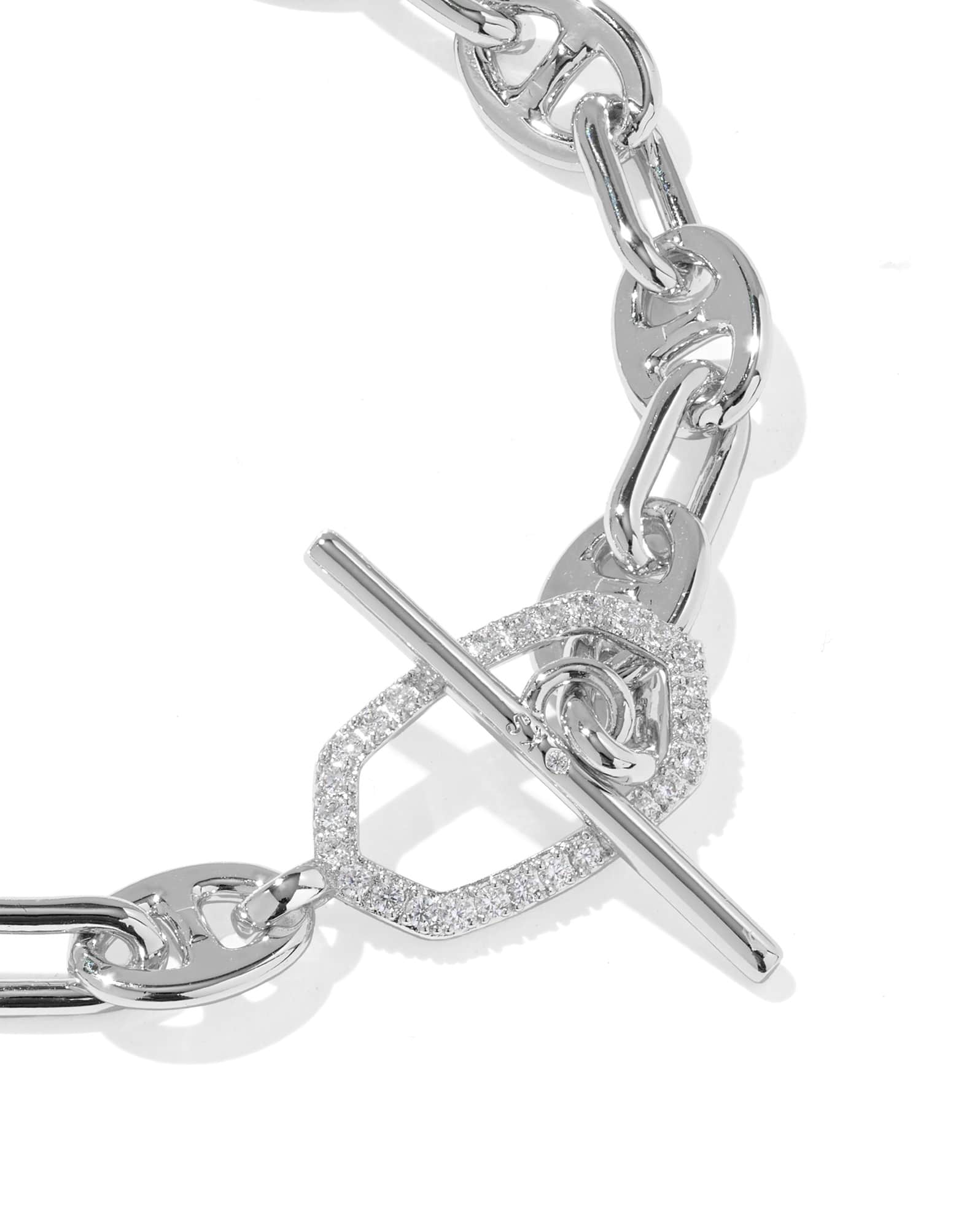 Elisa Toggle Silver Link and Chain Bracelet 