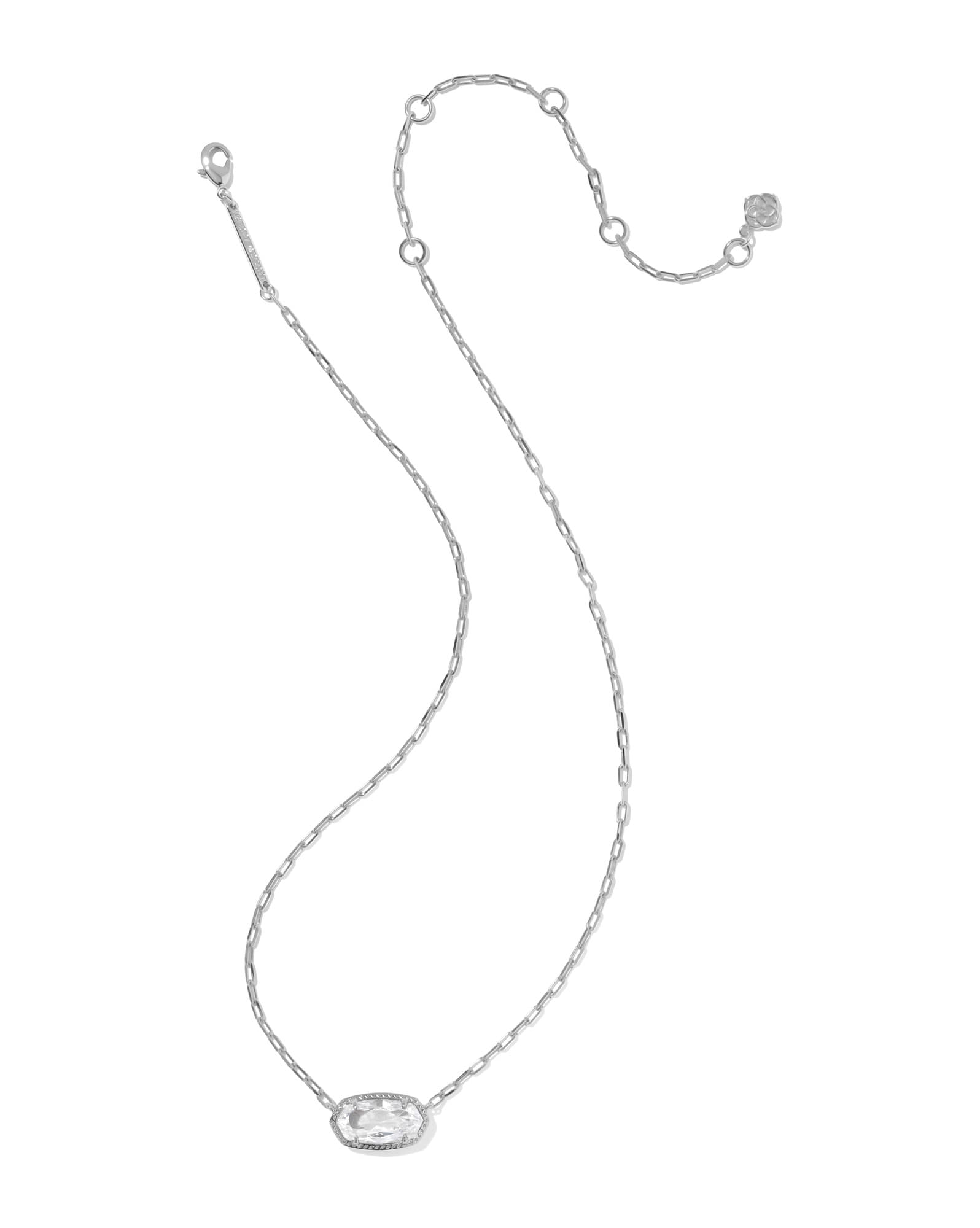 Elisa Luxe Silver Short Pendant Necklace 