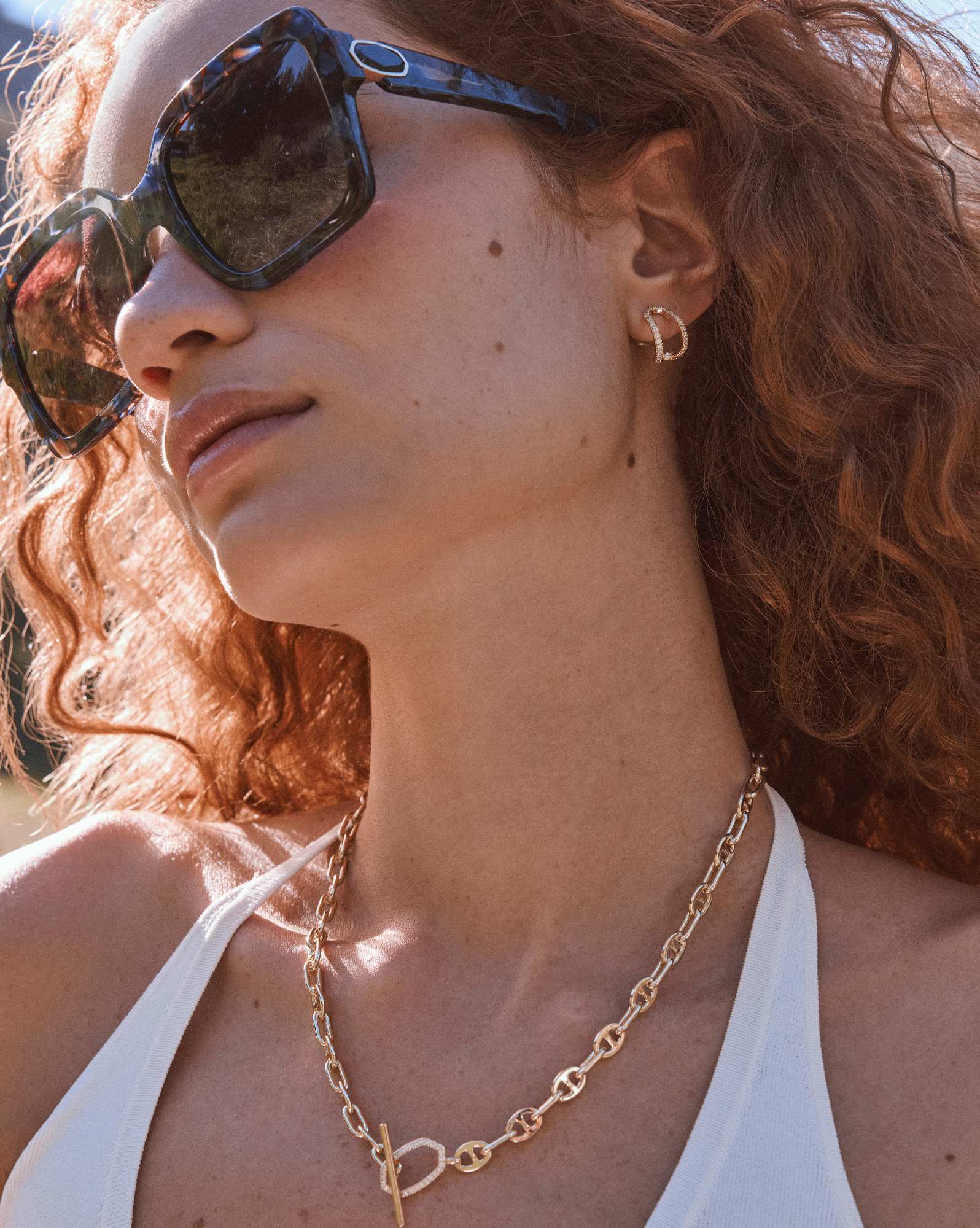 Daphne Pave Gold Huggie Earrings