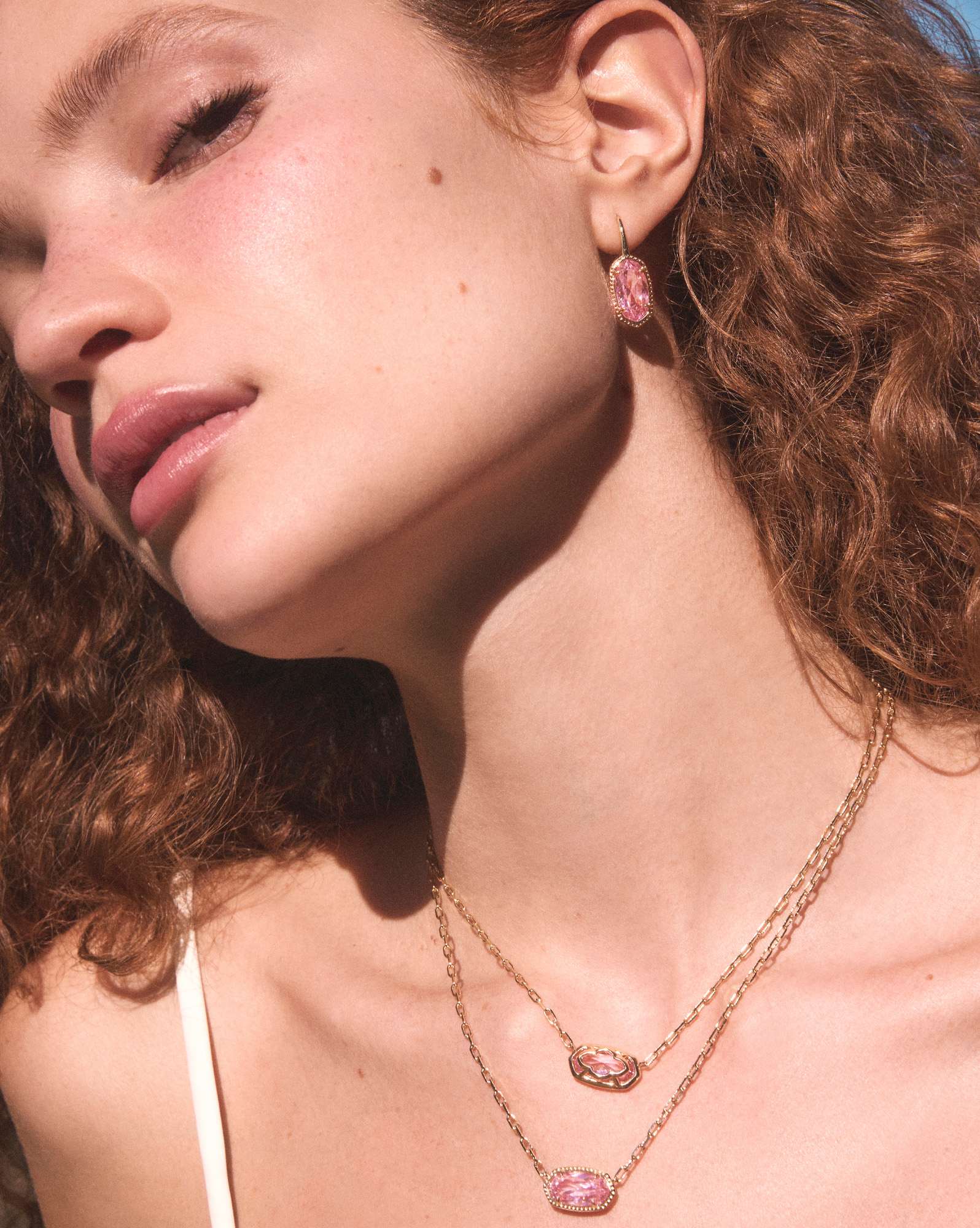 Elisa Luxe Gold Short Pendant Necklace 