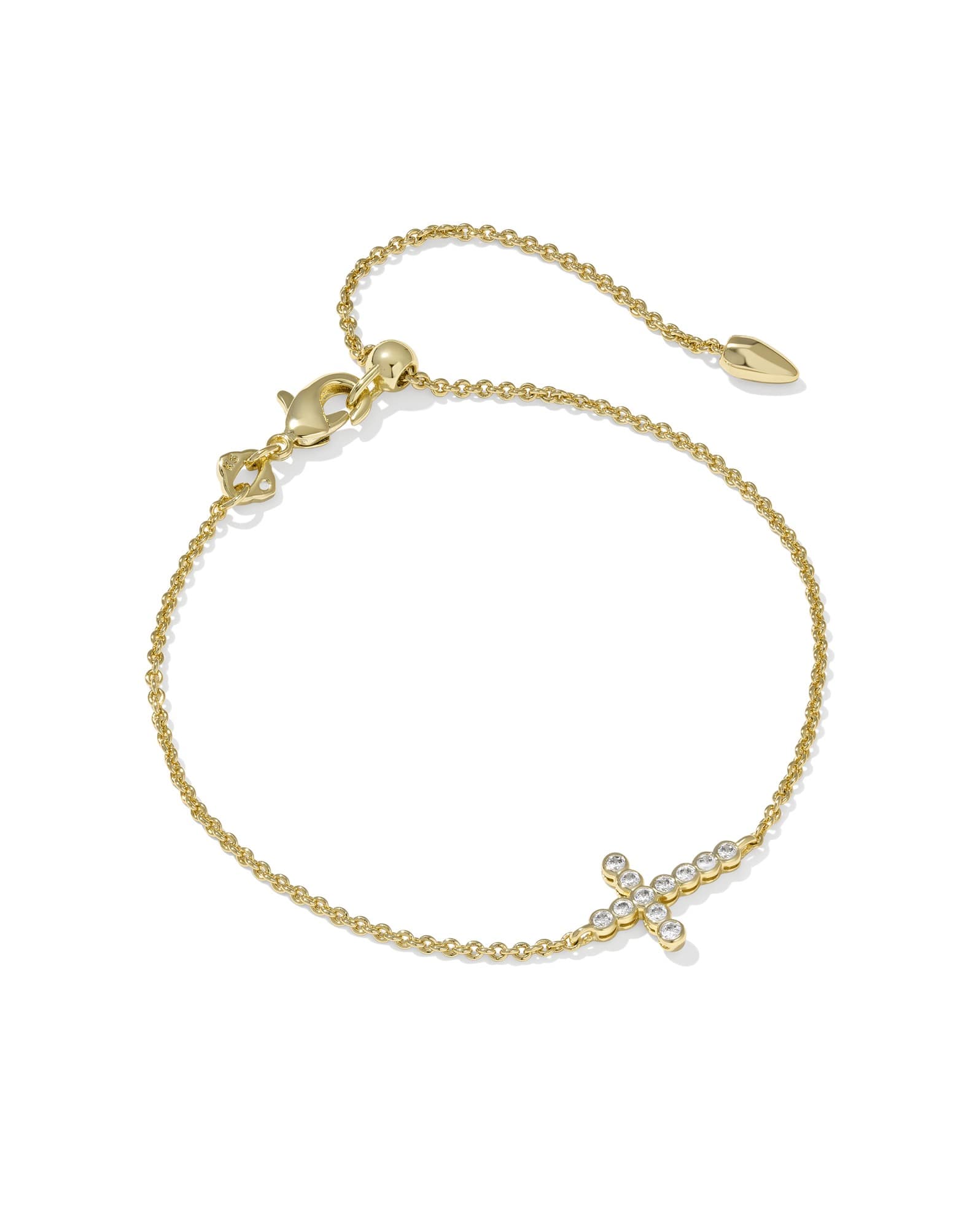 Cross Gold Crystal Delicate Chain Bracelet