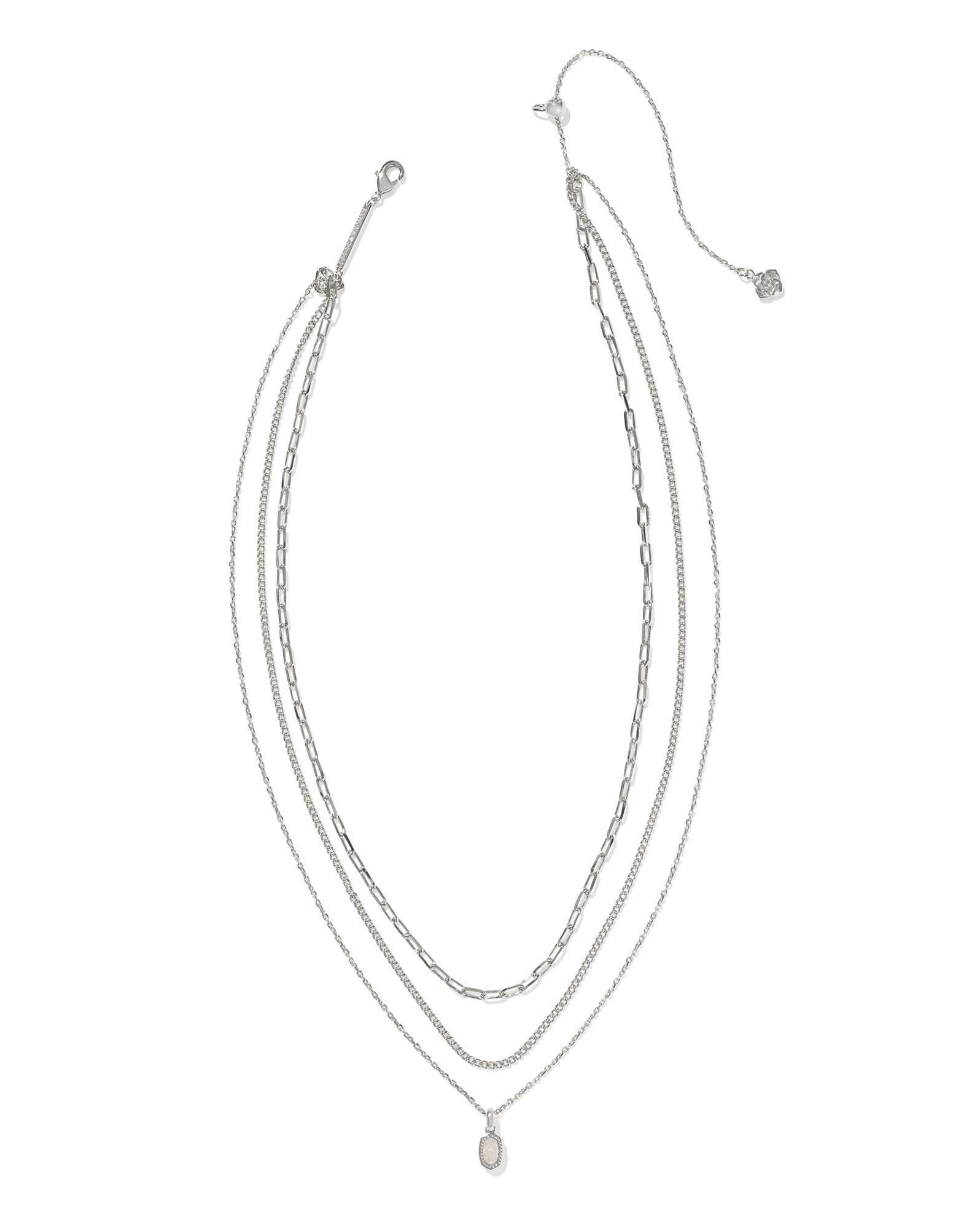 Mini Elisa Silver Triple Strand Necklace