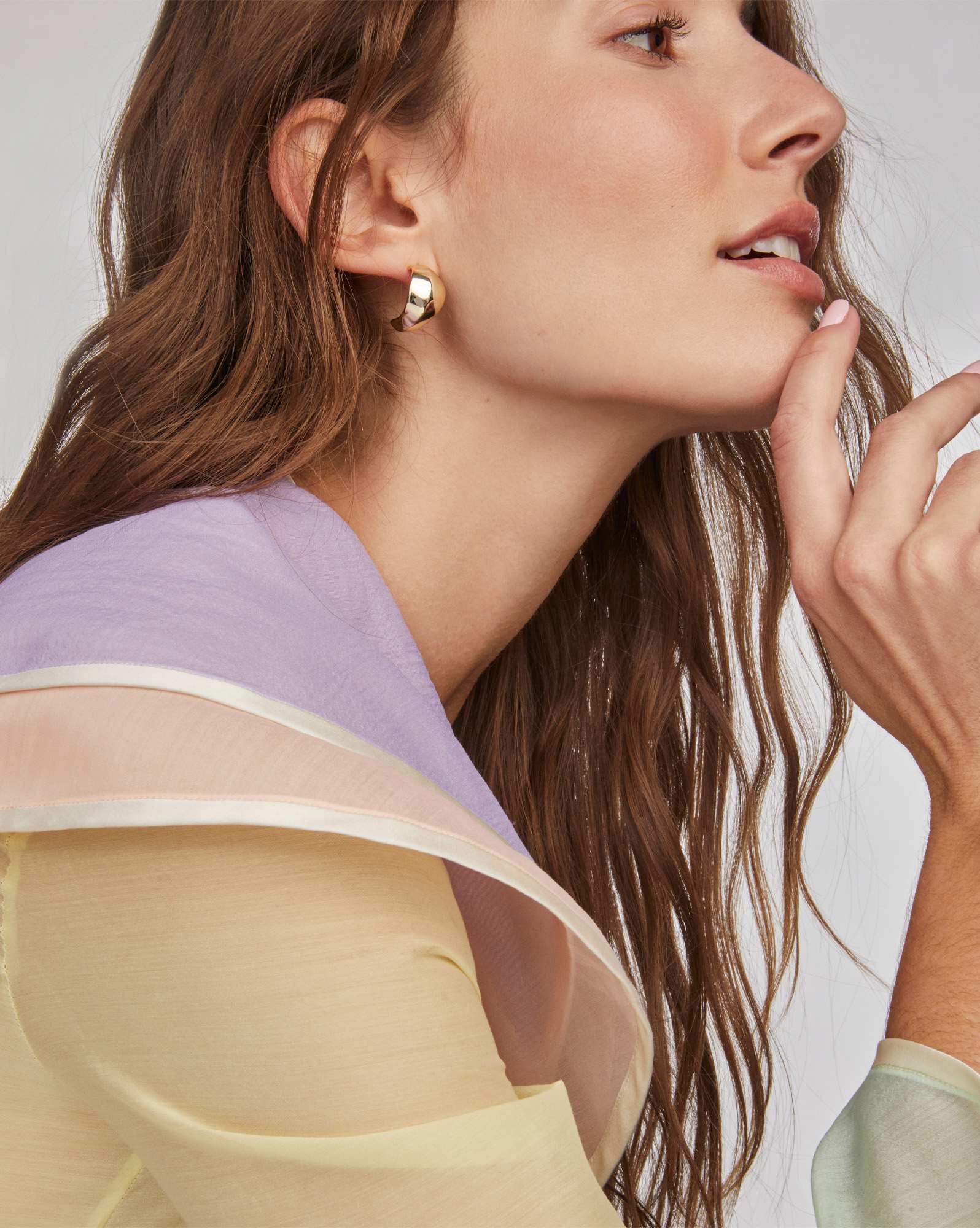 Krista Gold Metal Hoop Earrings