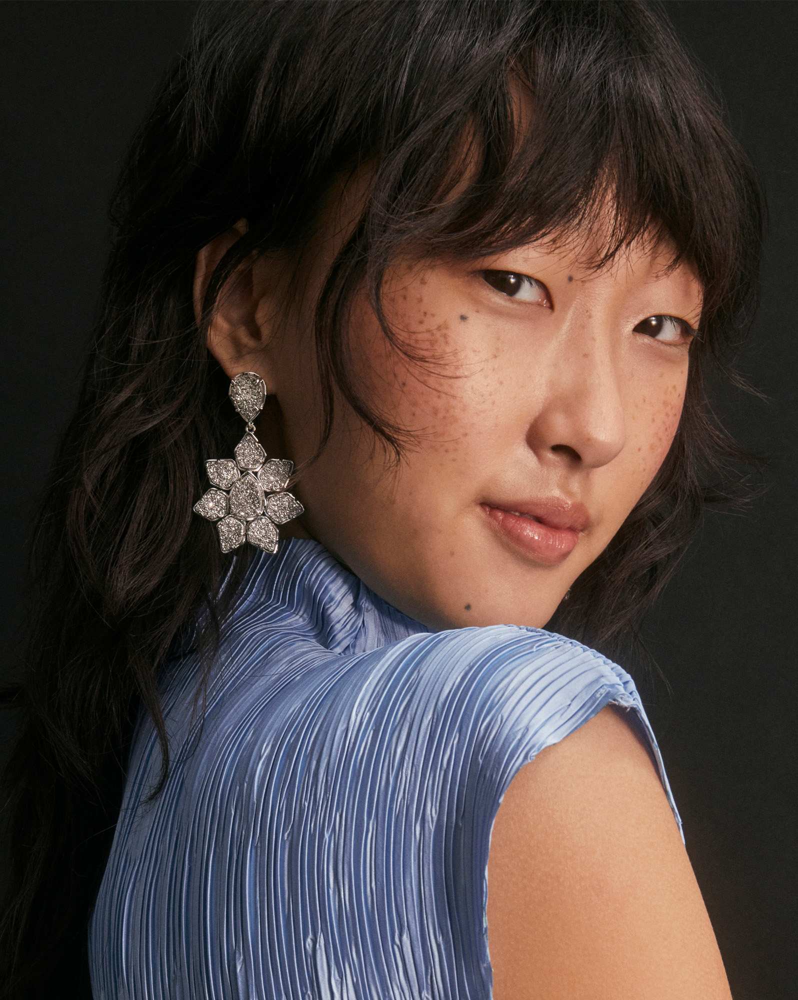 Greta Silver Drop Statement Earrings