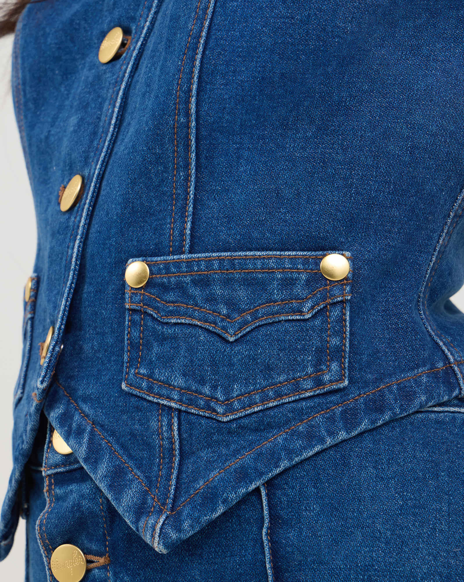 Wrangler® x Yellow Rose by Kendra Scott Tailored Denim Vest