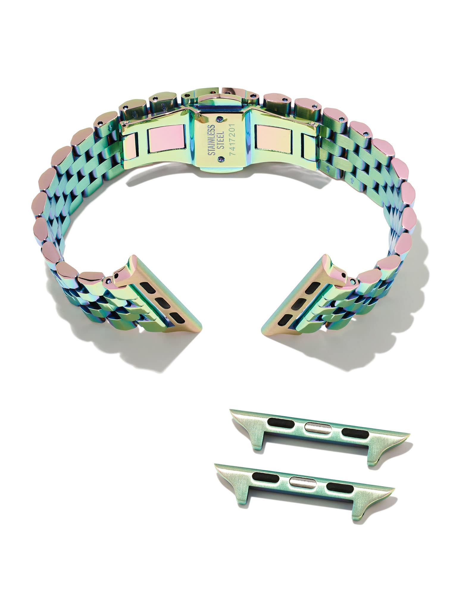 Alex 5 Link Watch Band in Iridescent Stainless Steel