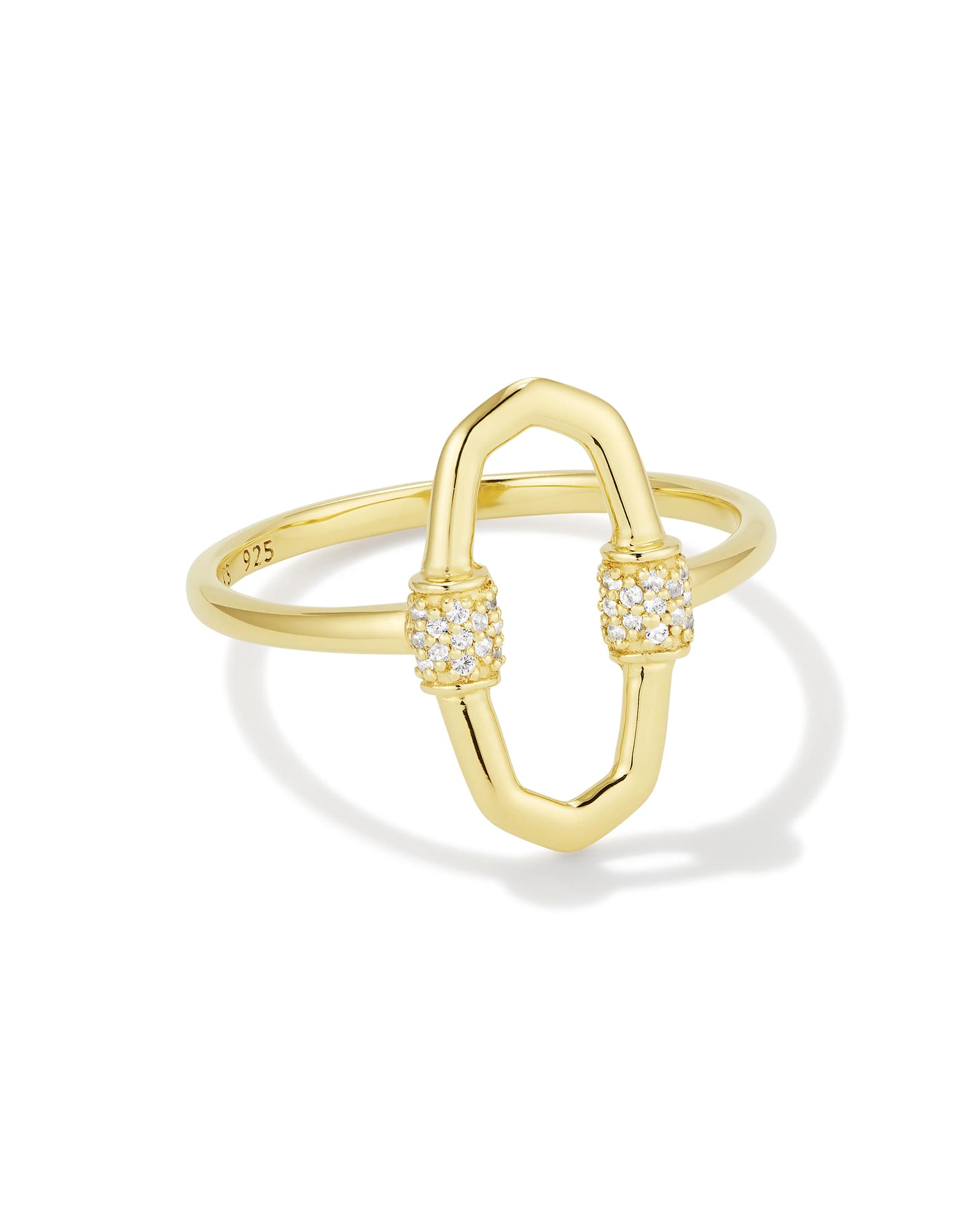 Bristol 18k Gold Vermeil Band Ring in White Sapphire