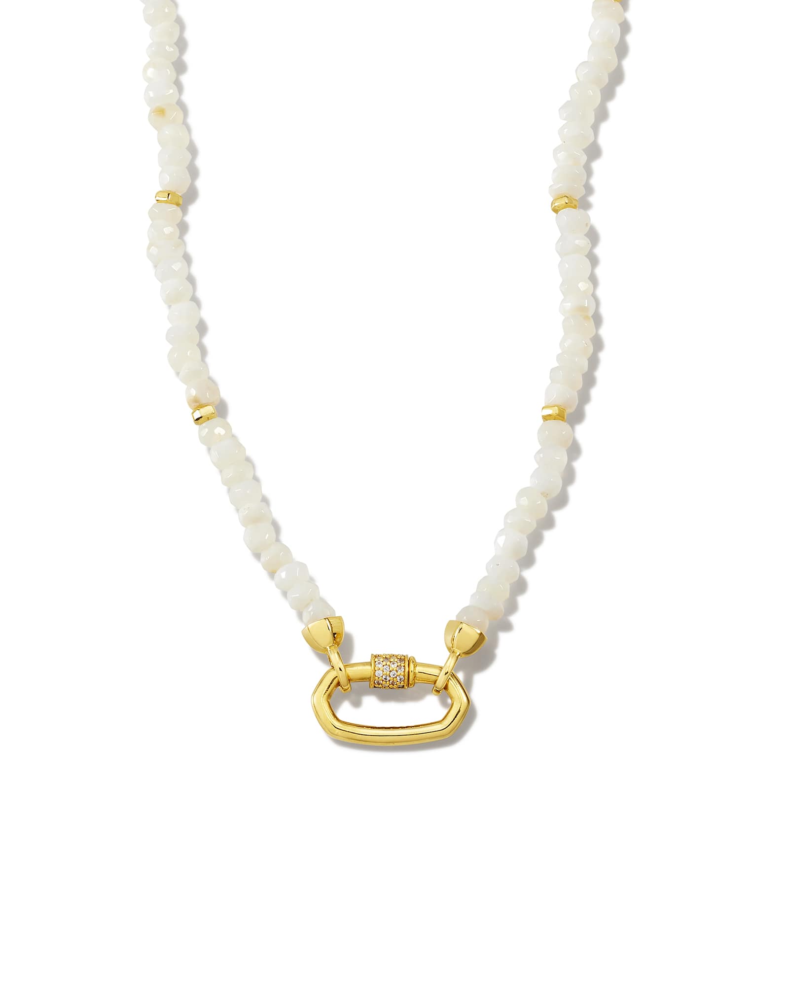 Bristol 18k Gold Vermeil Opal Strand Necklace in White Opal