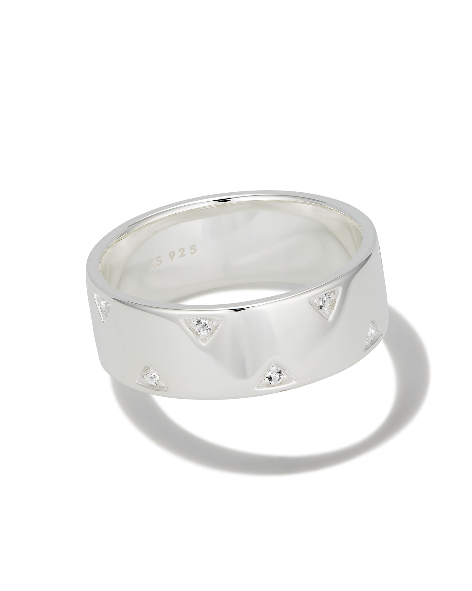 Tinsley Sterling Silver Band Ring in White Topaz