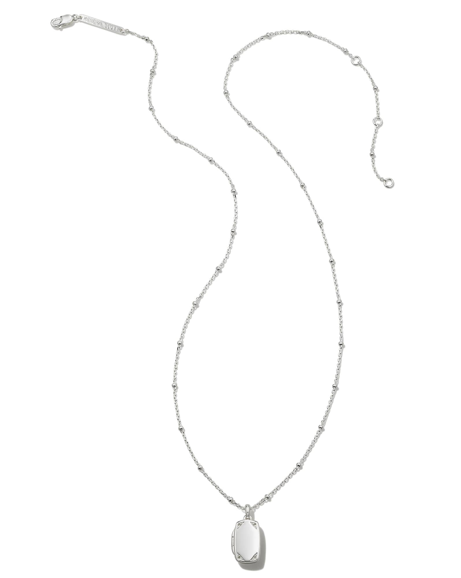 Tinsley Sterling Silver Tiny Locket Necklace in White Topaz