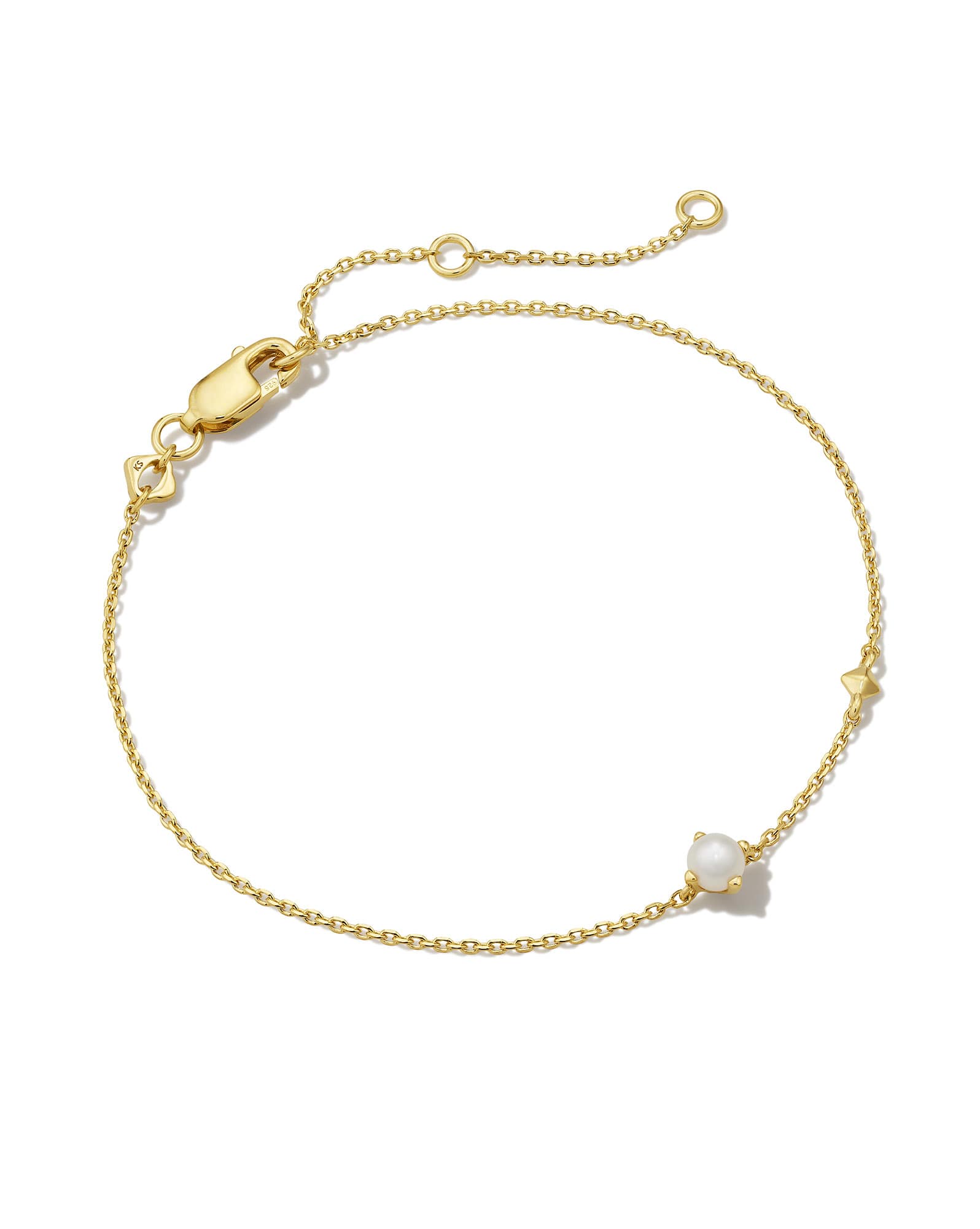 Maisie 18k Gold Vermeil Delicate Chain Bracelet in Freshwater Cultured Pearl