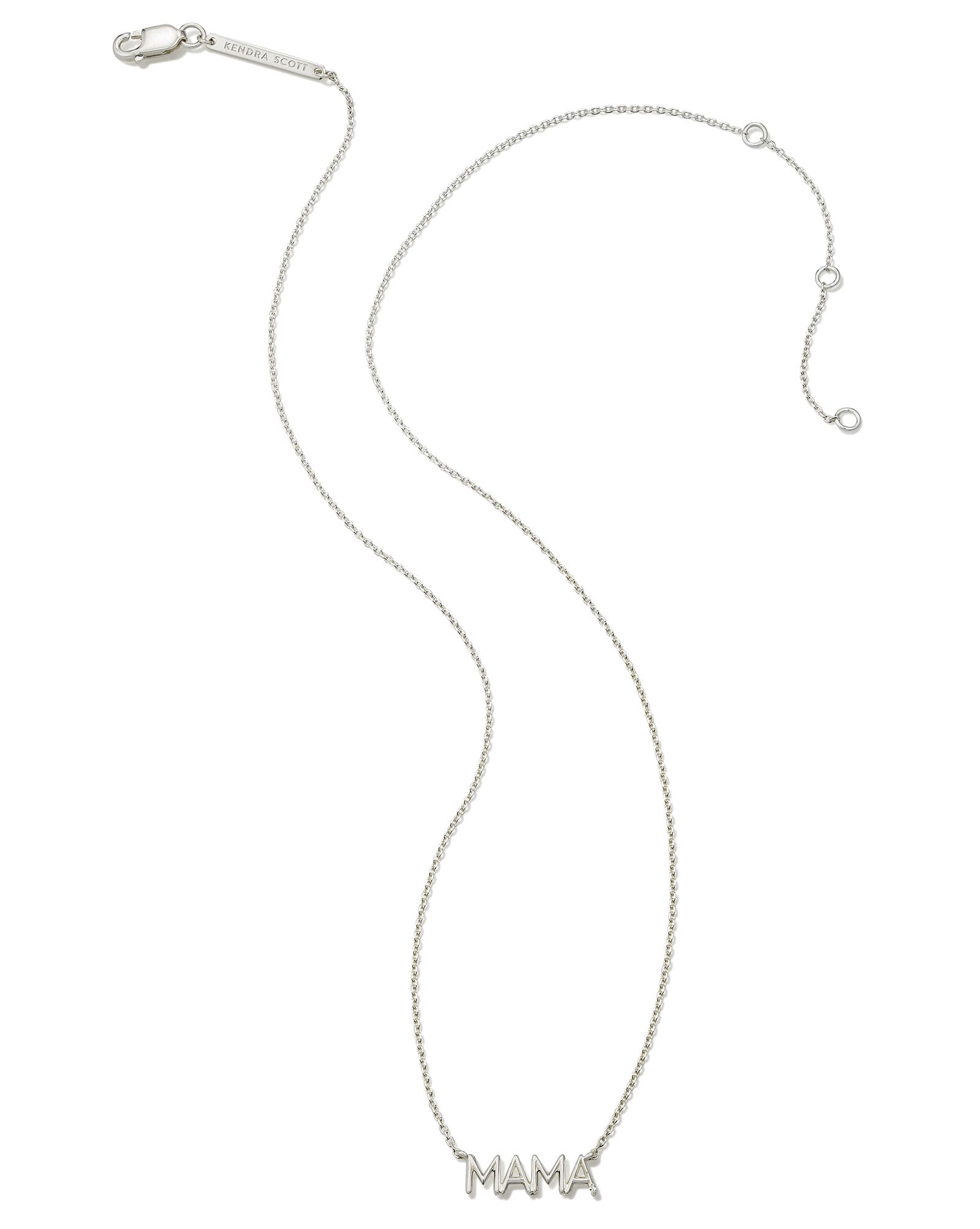 Mama Sterling Silver Sparkle Pendant Necklace in White Topaz