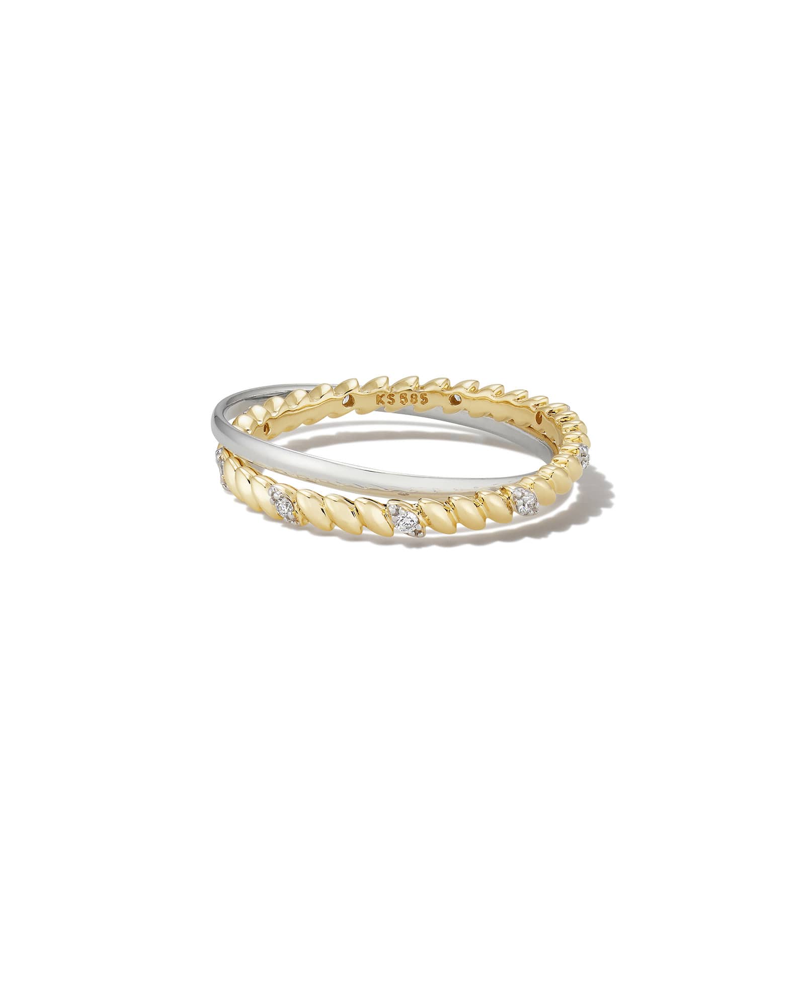 Tyler Double Band Ring in Mixed Metal