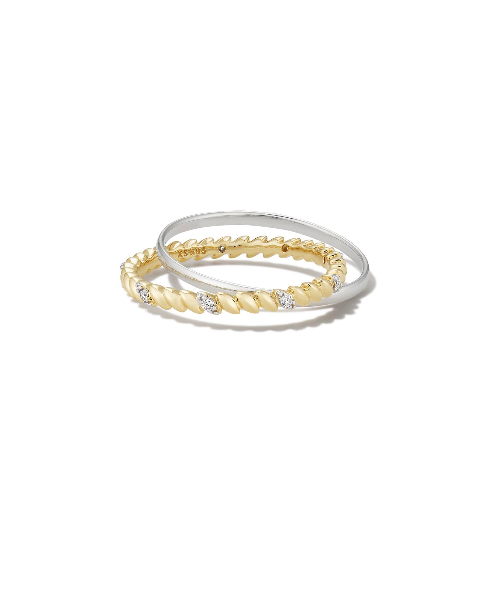 Tyler Double Band Ring in Mixed Metal