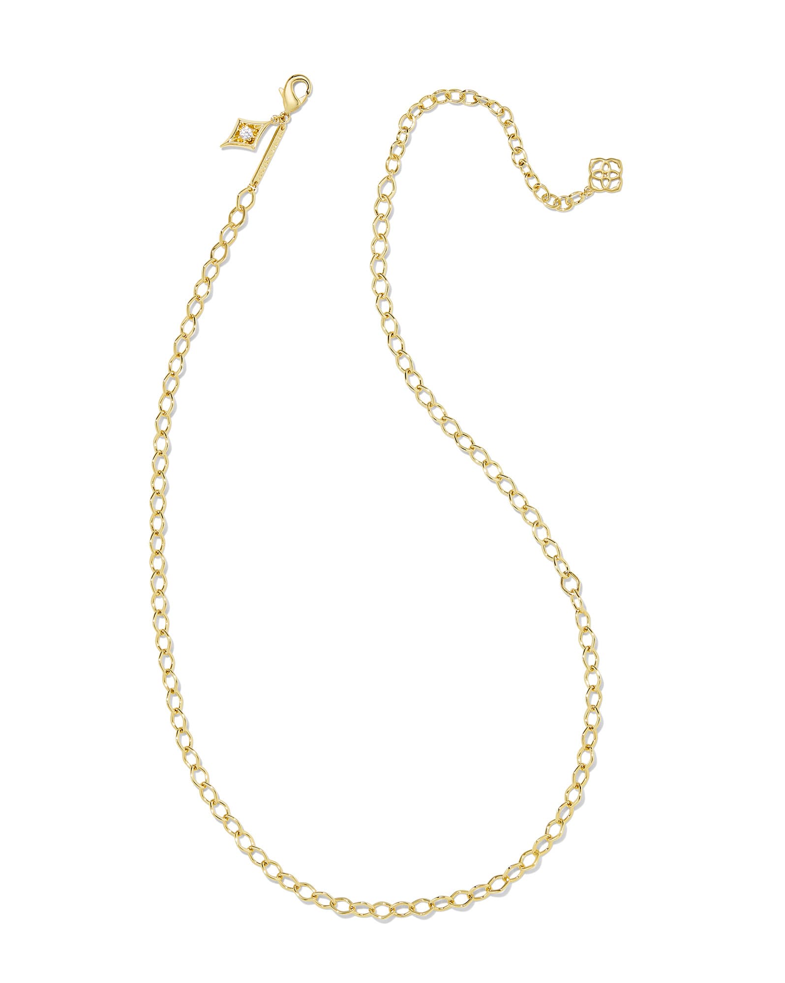 Kit Gold Chain Necklace in White CZ