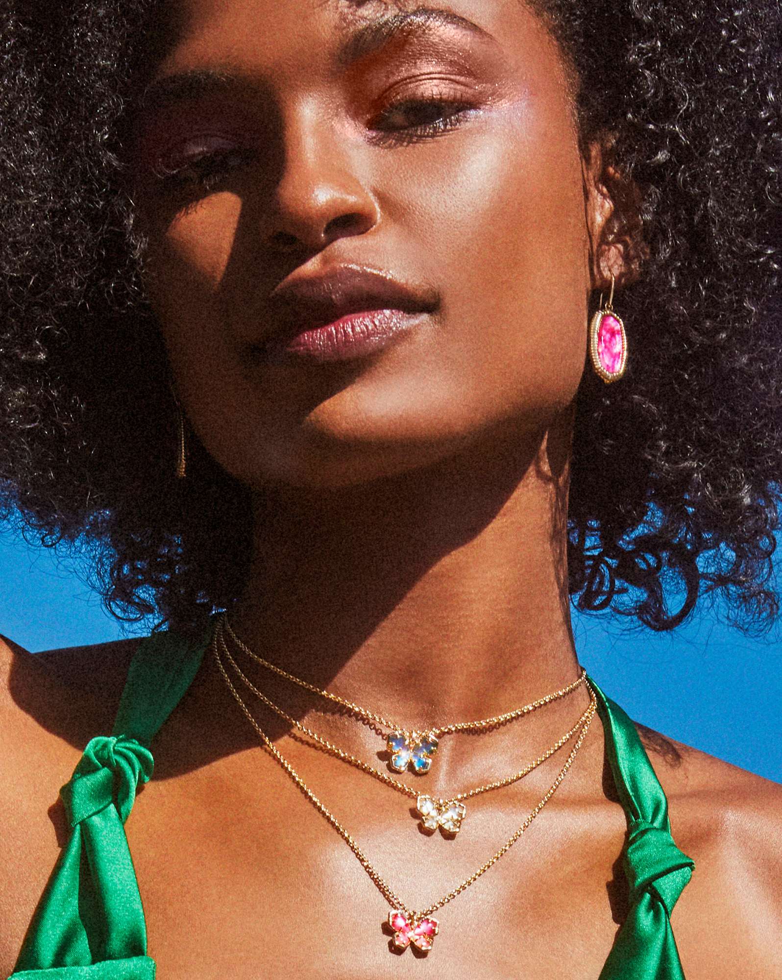 Dani Gold Ridge Frame Drop Earrings in Azalea Illusion